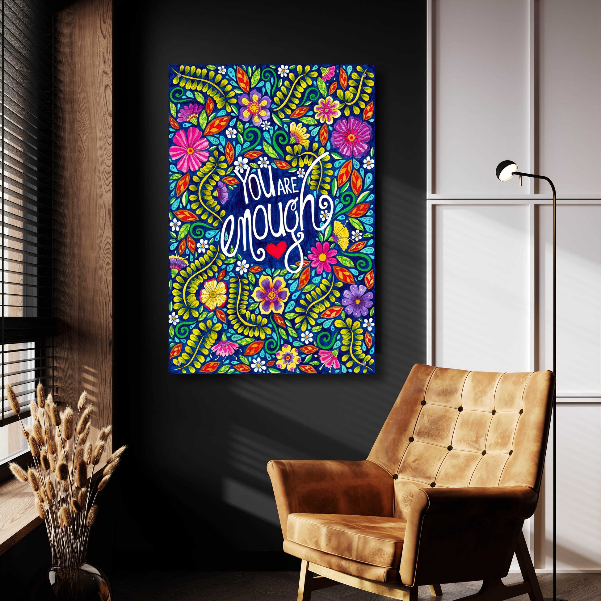 Epic Art 'You Are Enough' by Hello Angel, Acrylic Glass Wall Art,24x36