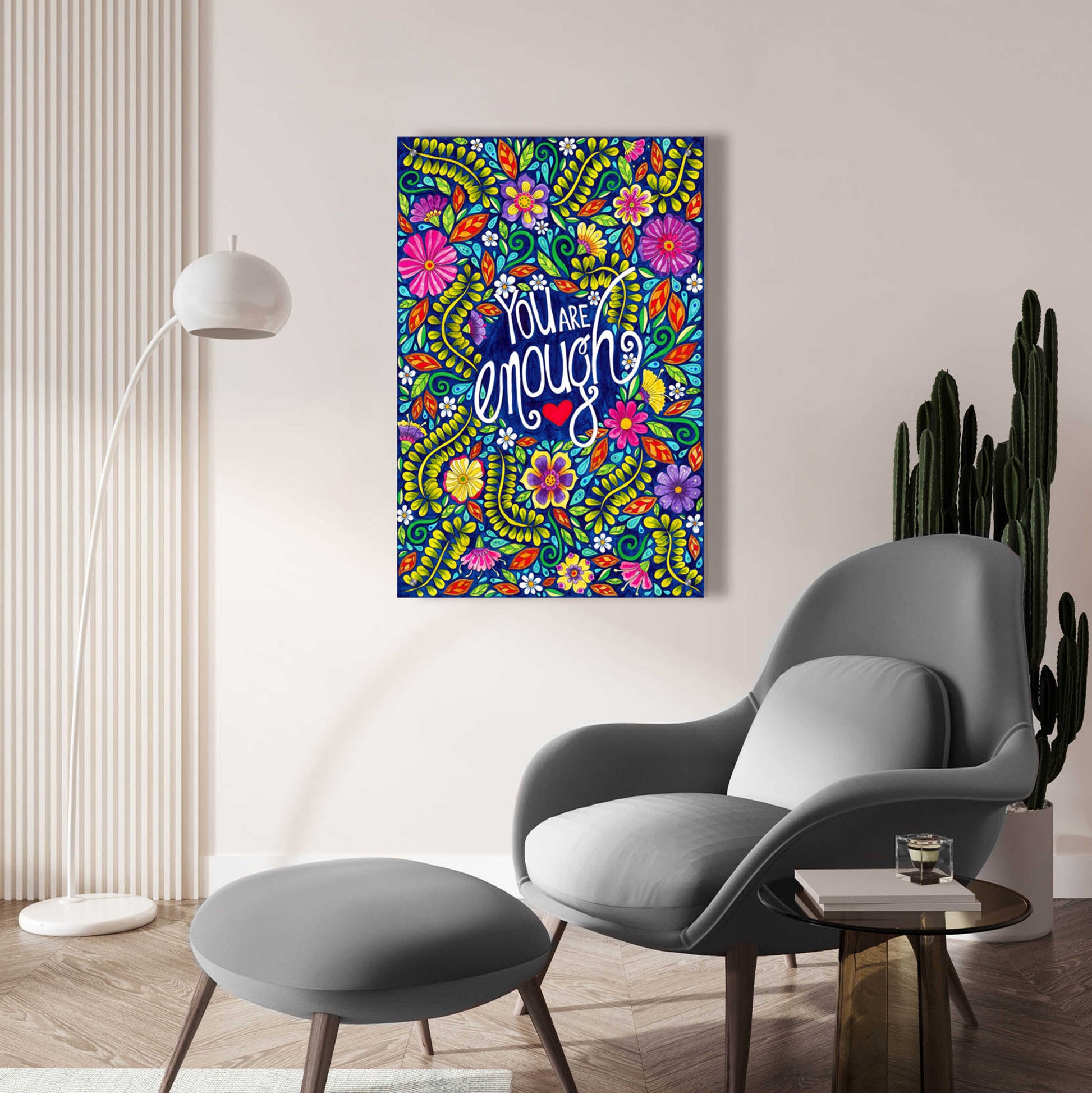 Epic Art 'You Are Enough' by Hello Angel, Acrylic Glass Wall Art,24x36