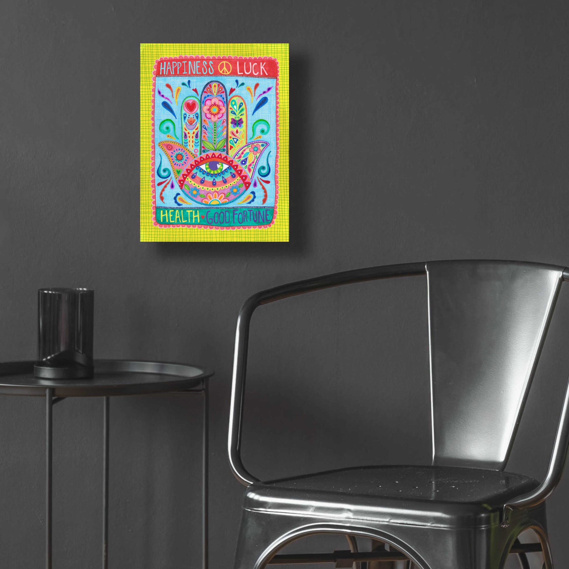 Epic Art 'Hamsa of Happiness' by Hello Angel, Acrylic Glass Wall Art,12x16