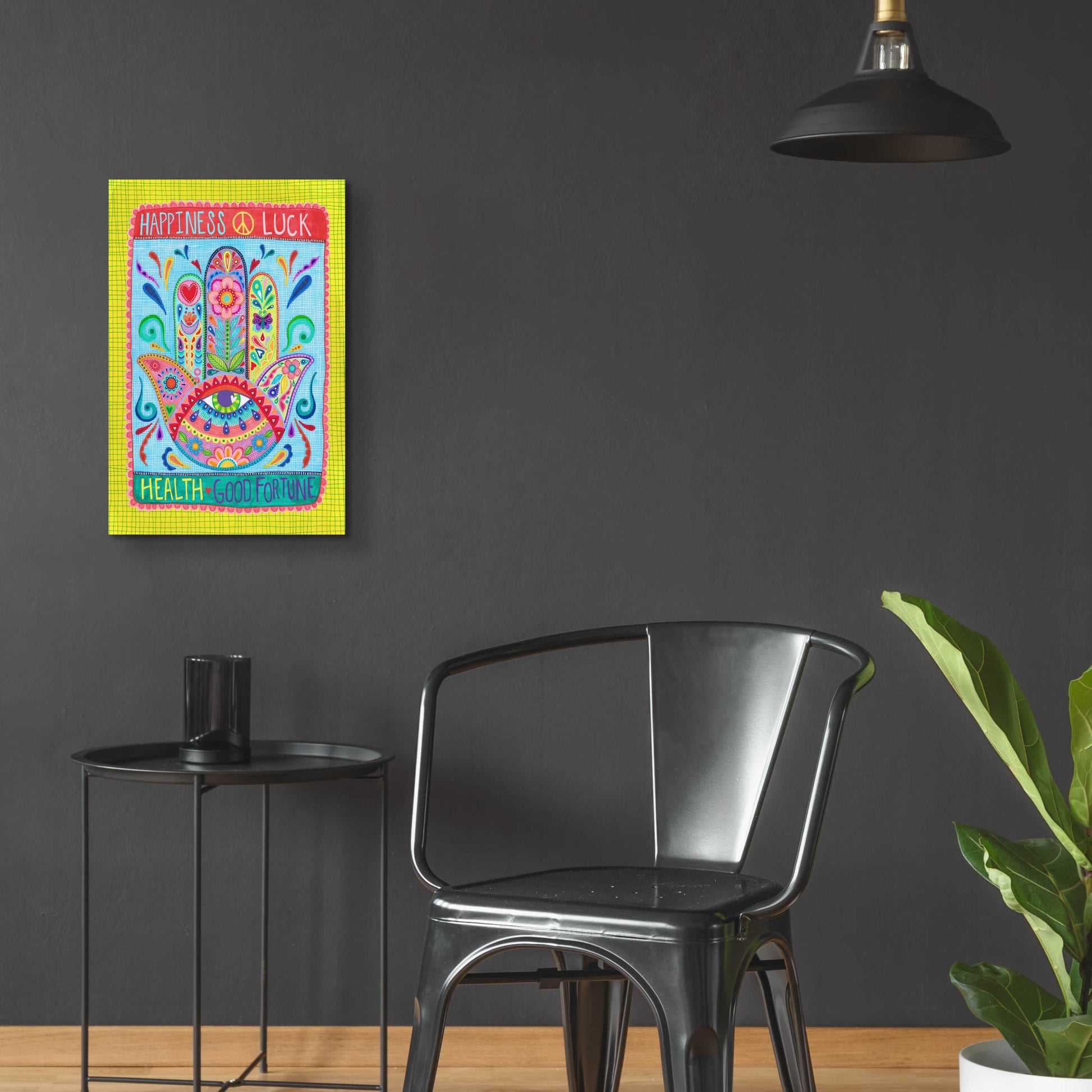 Epic Art 'Hamsa of Happiness' by Hello Angel, Acrylic Glass Wall Art,16x24