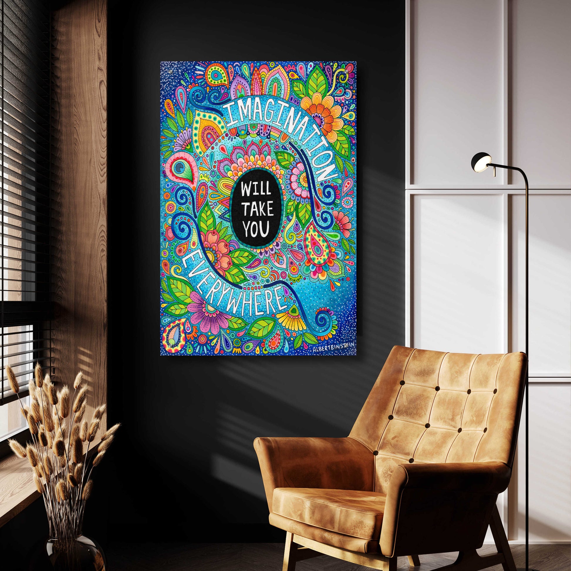 Epic Art 'Imagination Will Take You Everywhere ' by Hello Angel, Acrylic Glass Wall Art,24x36