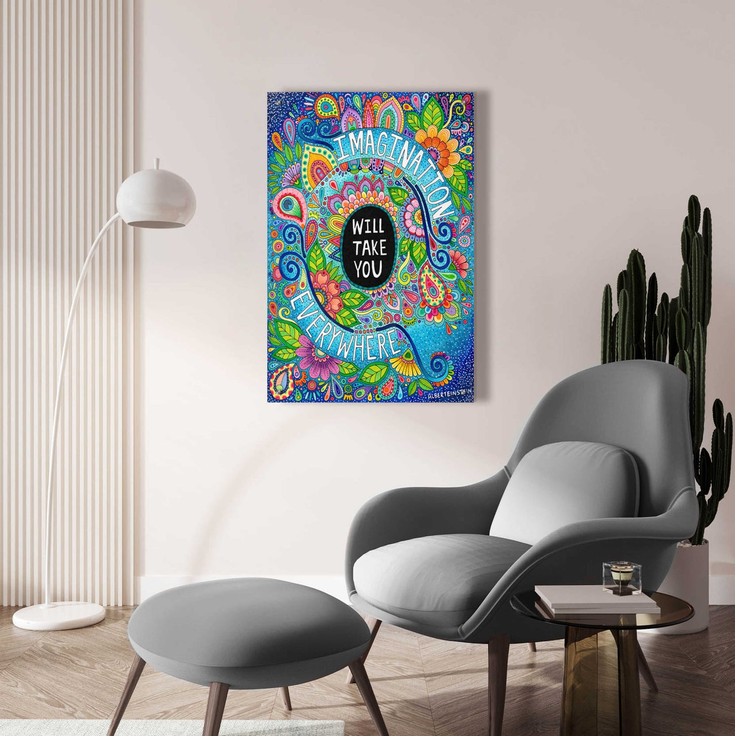 Epic Art 'Imagination Will Take You Everywhere ' by Hello Angel, Acrylic Glass Wall Art,24x36