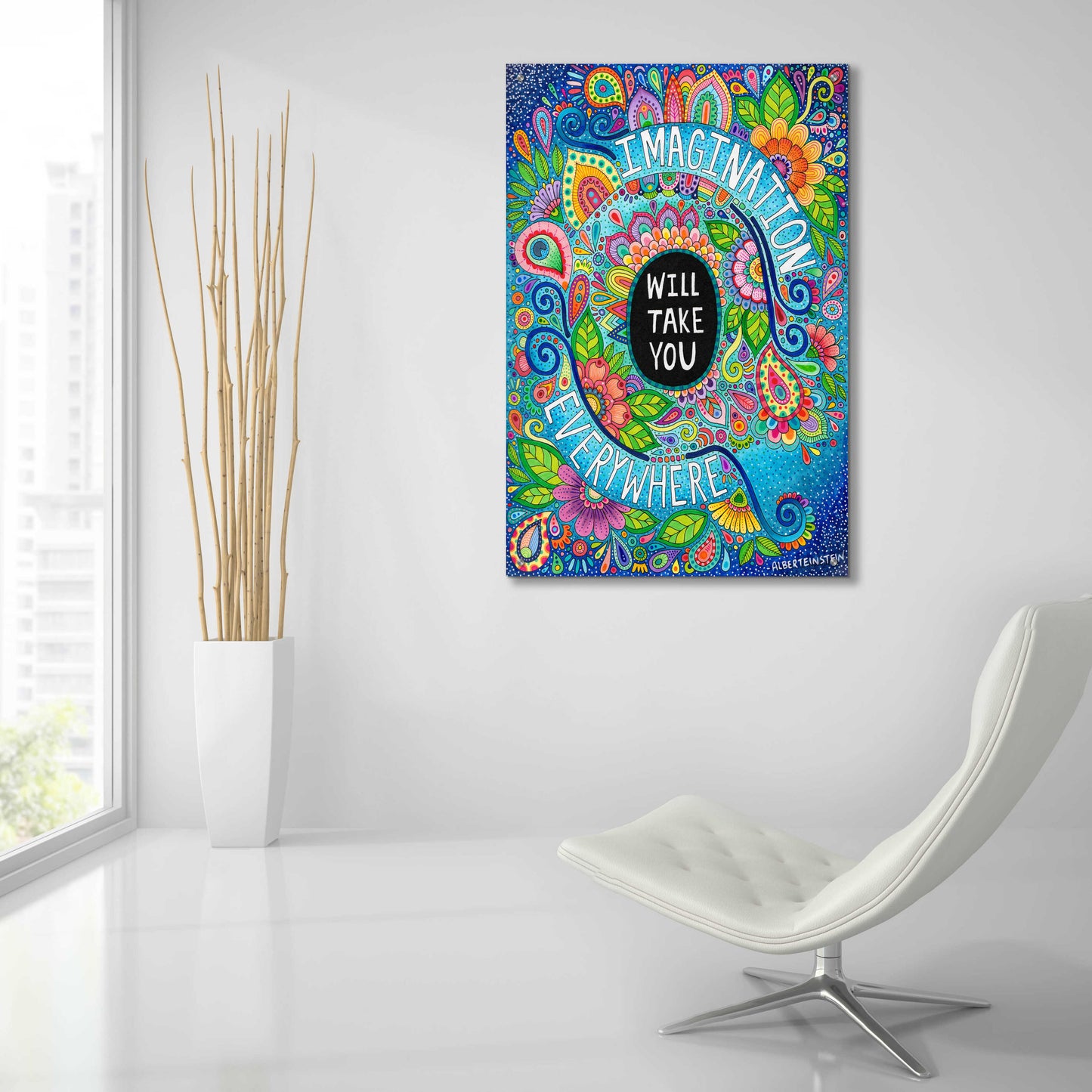 Epic Art 'Imagination Will Take You Everywhere ' by Hello Angel, Acrylic Glass Wall Art,24x36