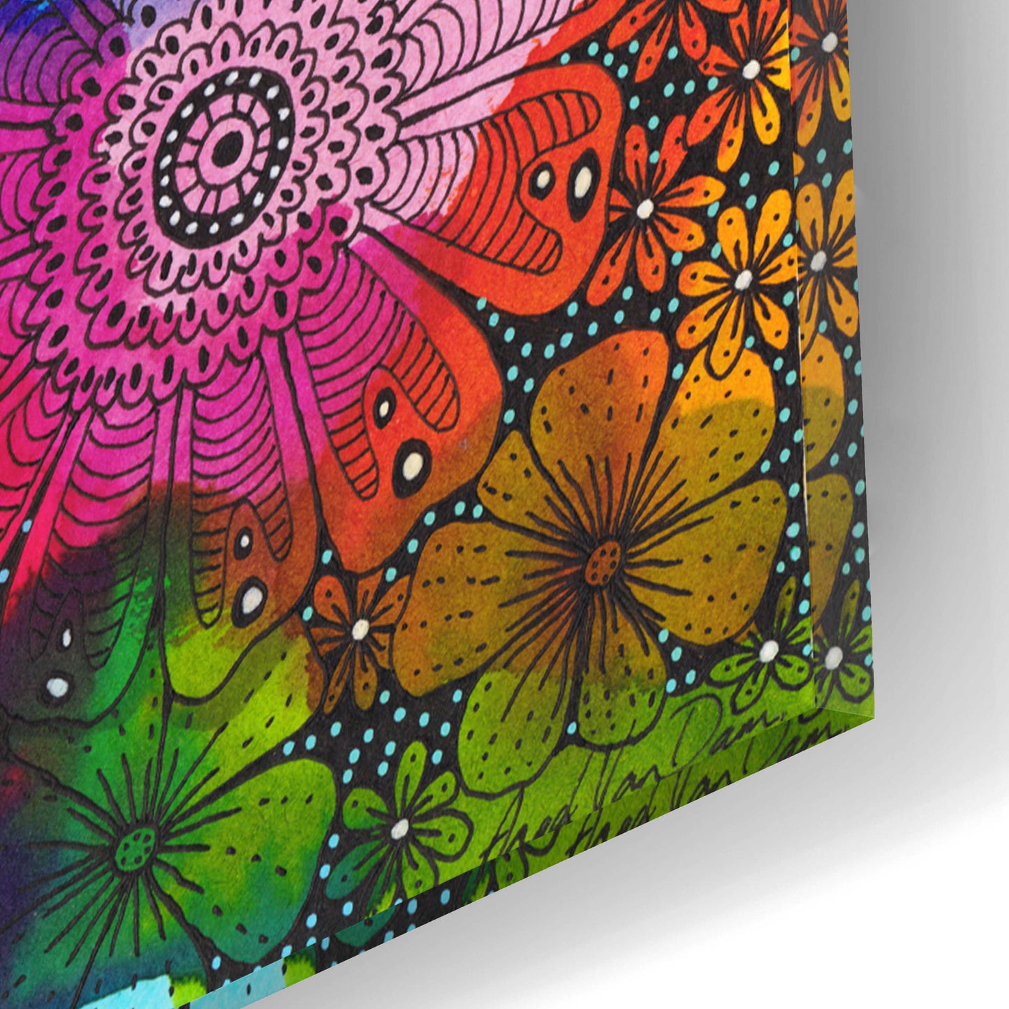 Epic Art 'My Rainbow Garden' by Hello Angel, Acrylic Glass Wall Art,12x16