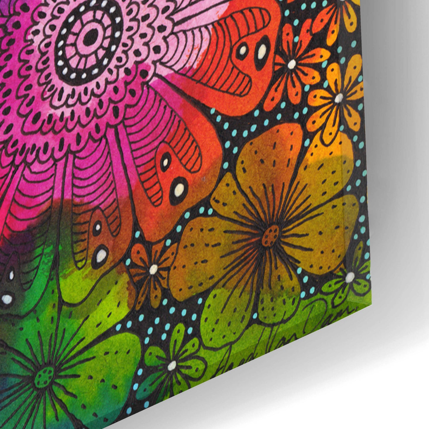 Epic Art 'My Rainbow Garden' by Hello Angel, Acrylic Glass Wall Art,16x24