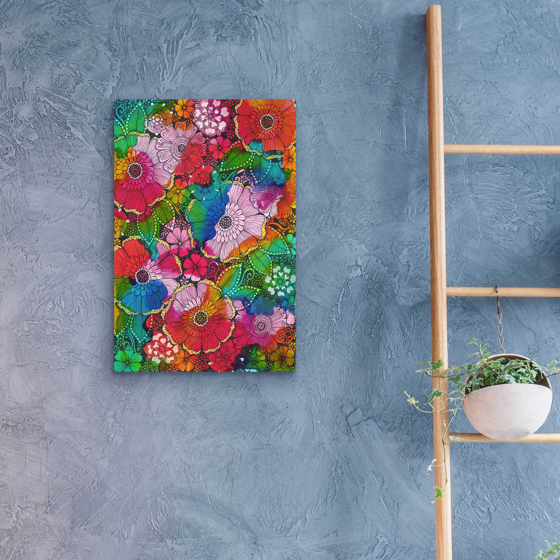 Epic Art 'My Rainbow Garden' by Hello Angel, Acrylic Glass Wall Art,16x24