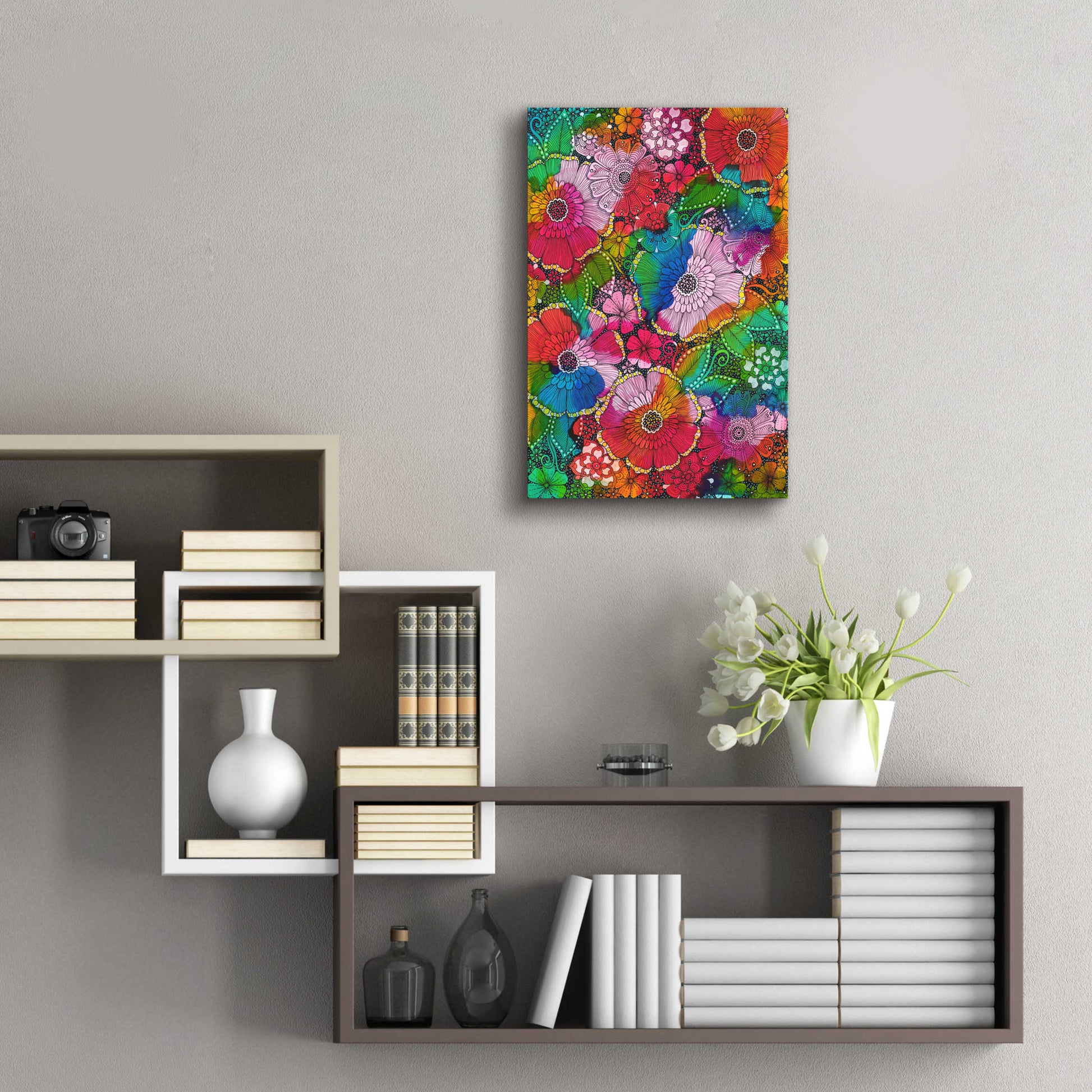 Epic Art 'My Rainbow Garden' by Hello Angel, Acrylic Glass Wall Art,16x24