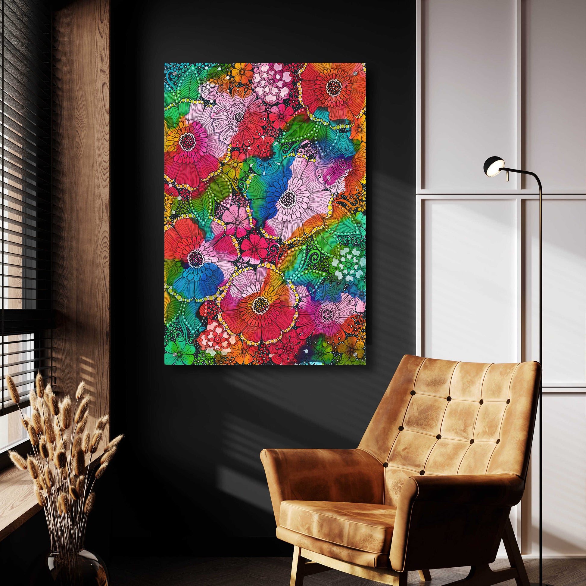 Epic Art 'My Rainbow Garden' by Hello Angel, Acrylic Glass Wall Art,24x36