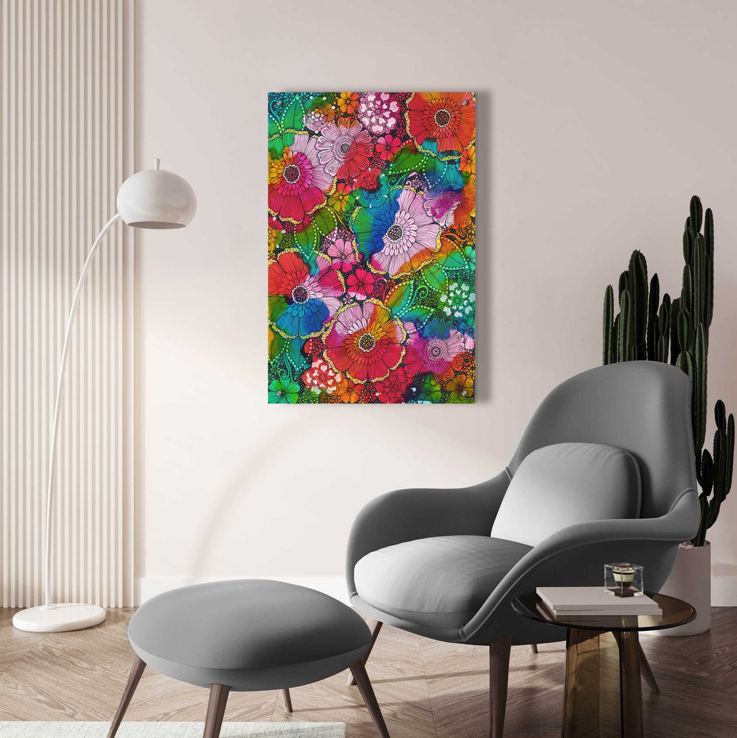 Epic Art 'My Rainbow Garden' by Hello Angel, Acrylic Glass Wall Art,24x36