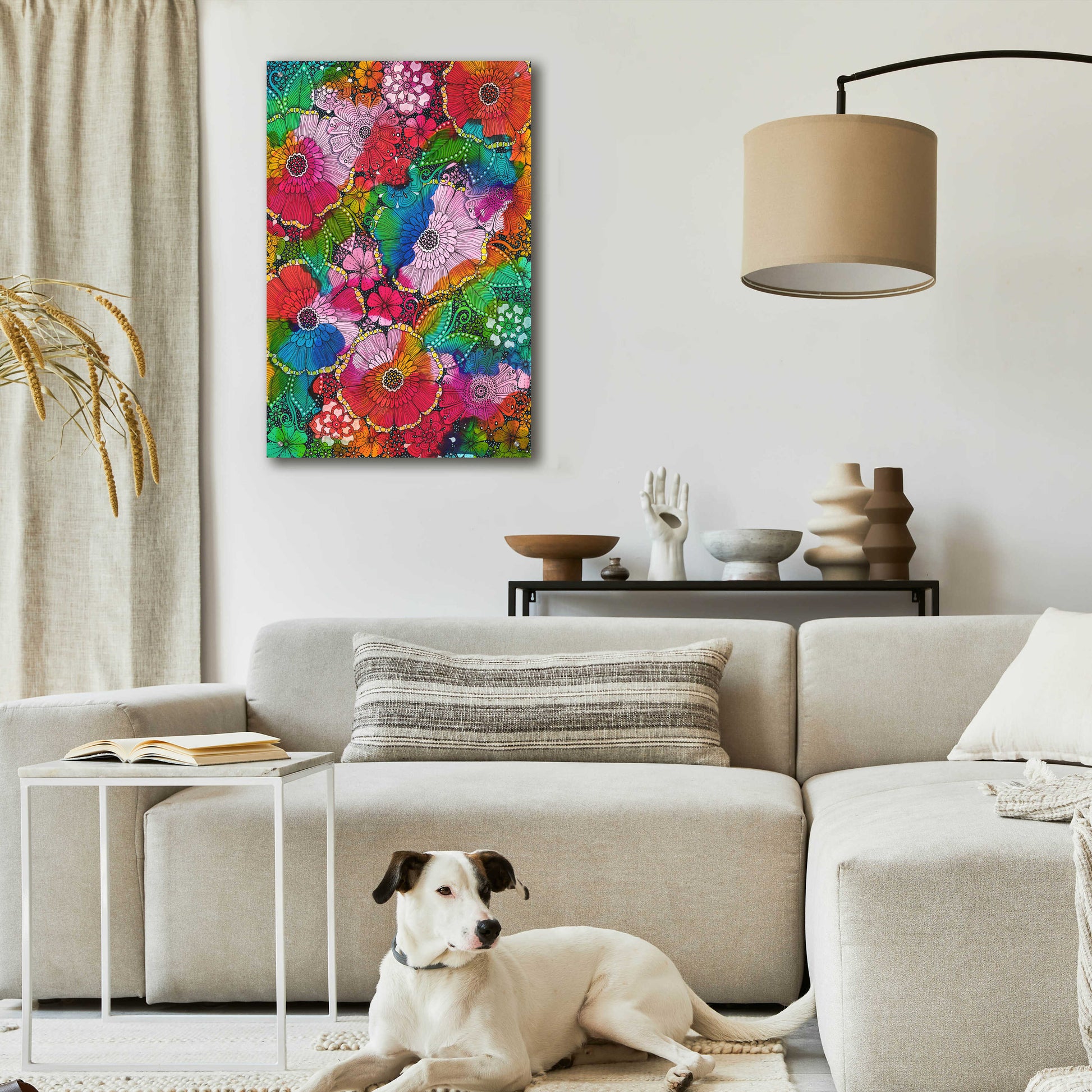 Epic Art 'My Rainbow Garden' by Hello Angel, Acrylic Glass Wall Art,24x36