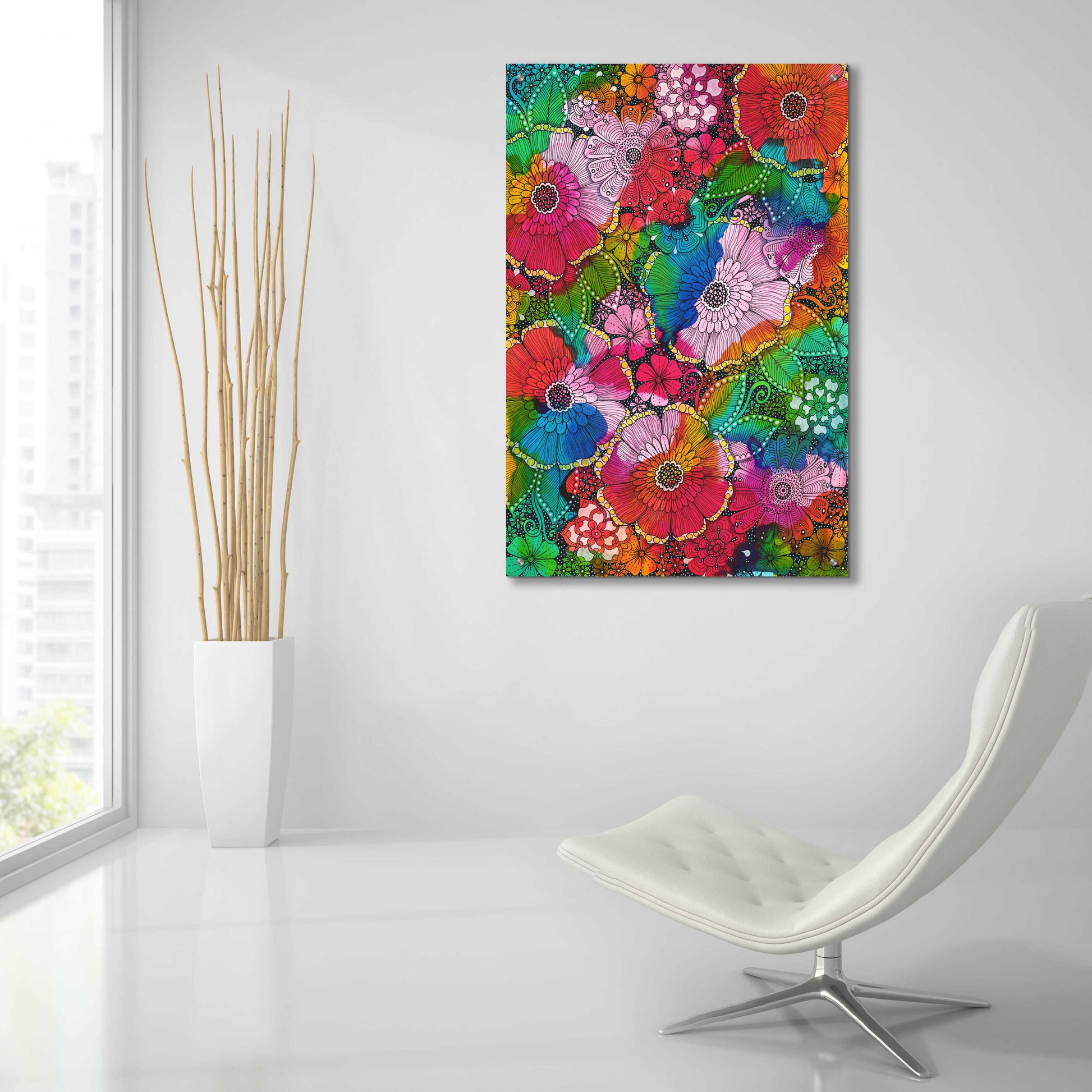 Epic Art 'My Rainbow Garden' by Hello Angel, Acrylic Glass Wall Art,24x36