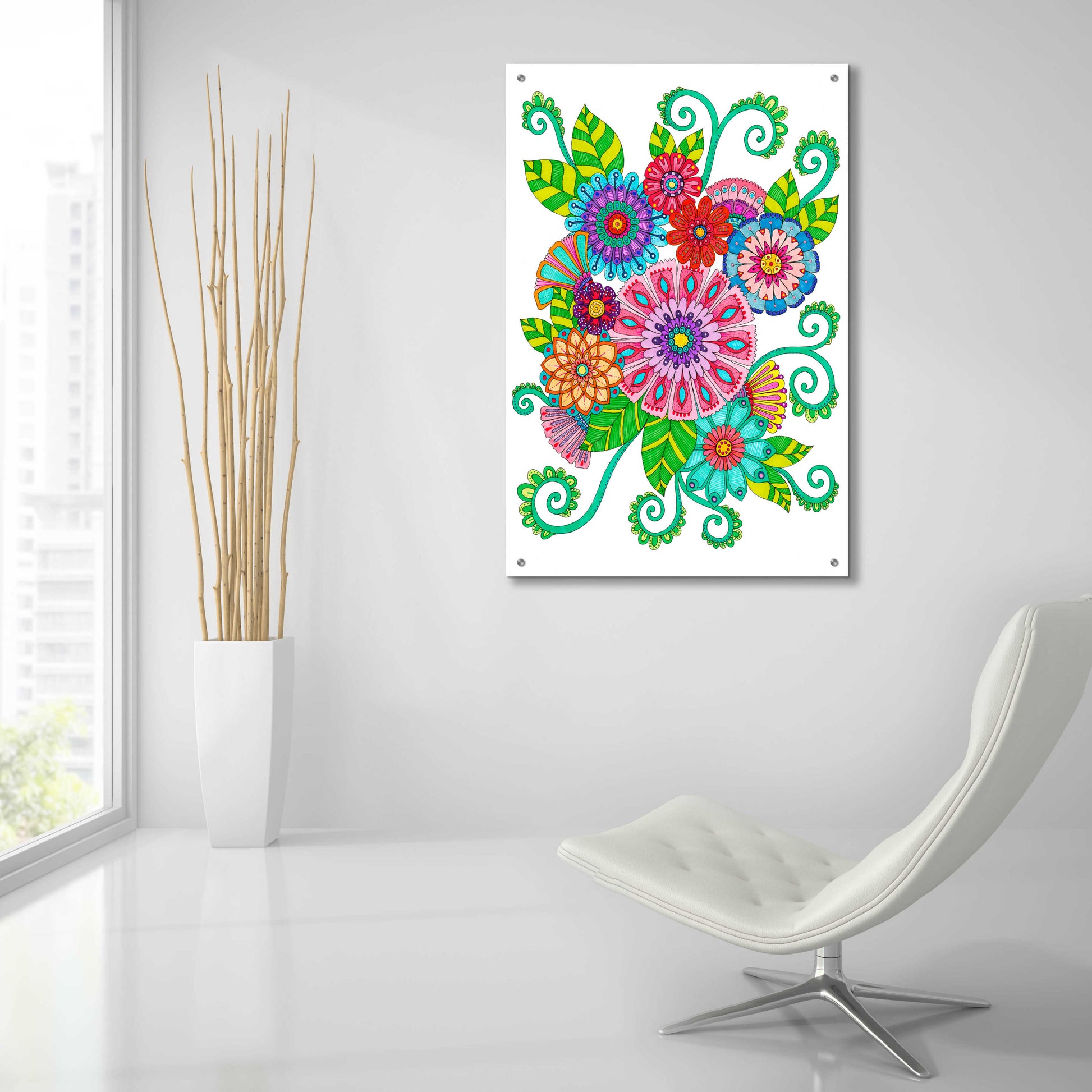 Epic Art 'Big Beautiful Blossoms 16' by Hello Angel, Acrylic Glass Wall Art,24x36