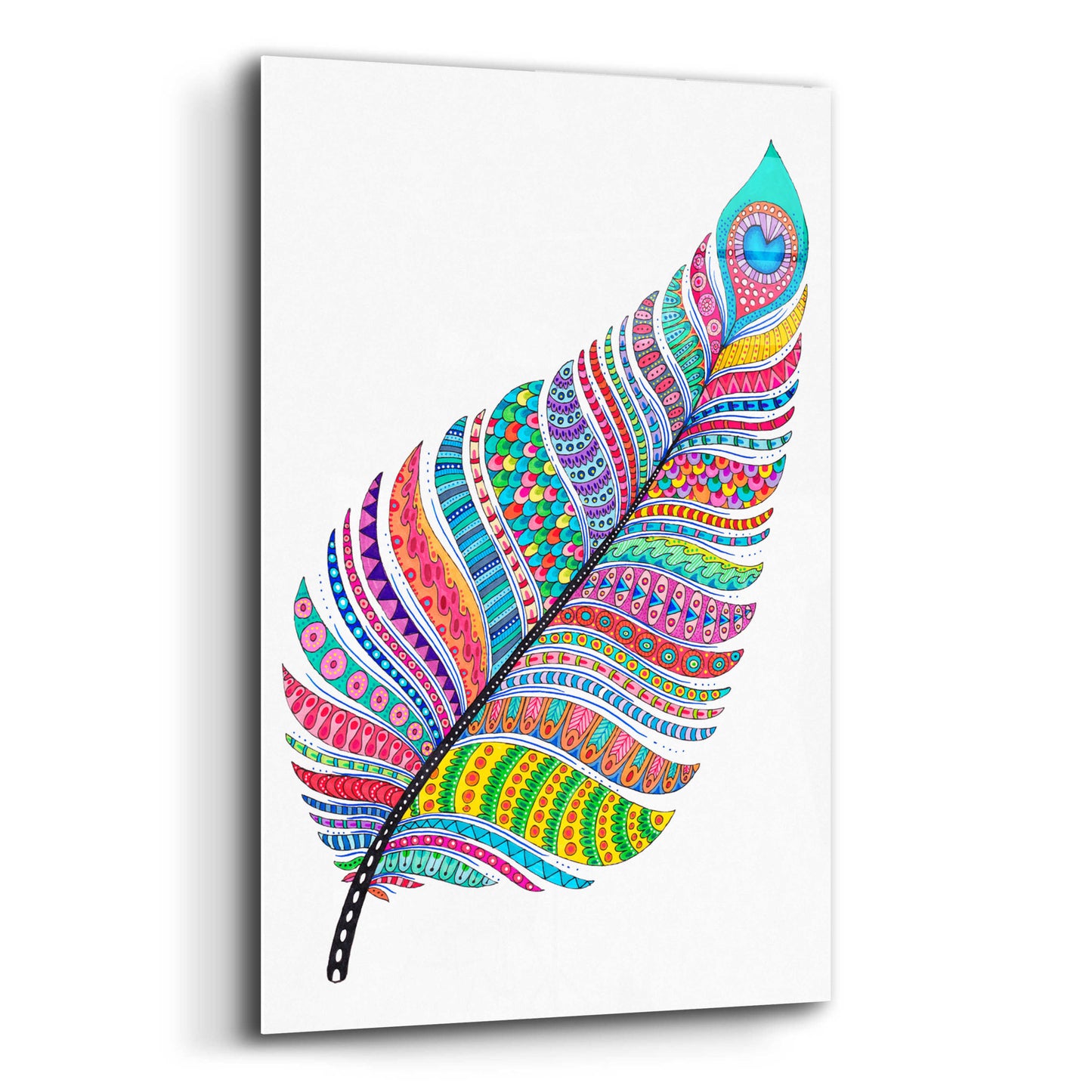 Epic Art 'Single Feather' by Hello Angel, Acrylic Glass Wall Art,12x16