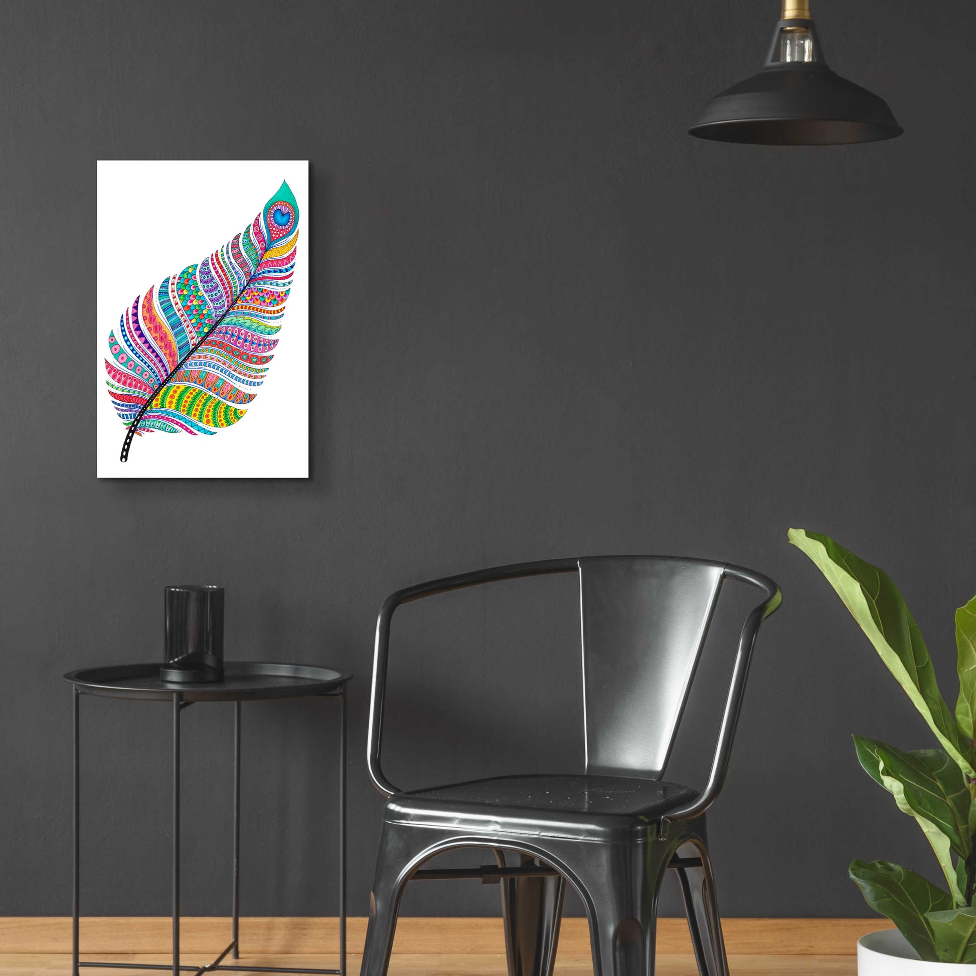 Epic Art 'Single Feather' by Hello Angel, Acrylic Glass Wall Art,16x24