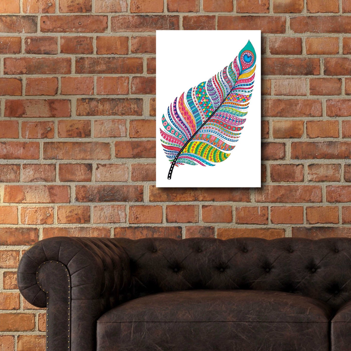 Epic Art 'Single Feather' by Hello Angel, Acrylic Glass Wall Art,16x24