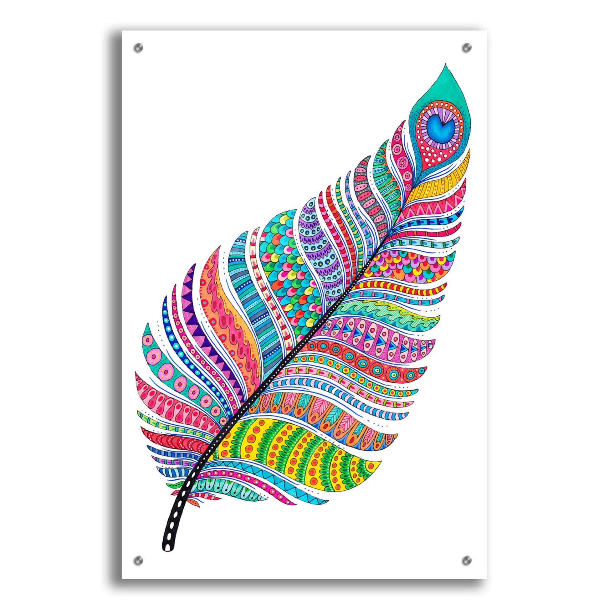 Epic Art 'Single Feather' by Hello Angel, Acrylic Glass Wall Art,24x36