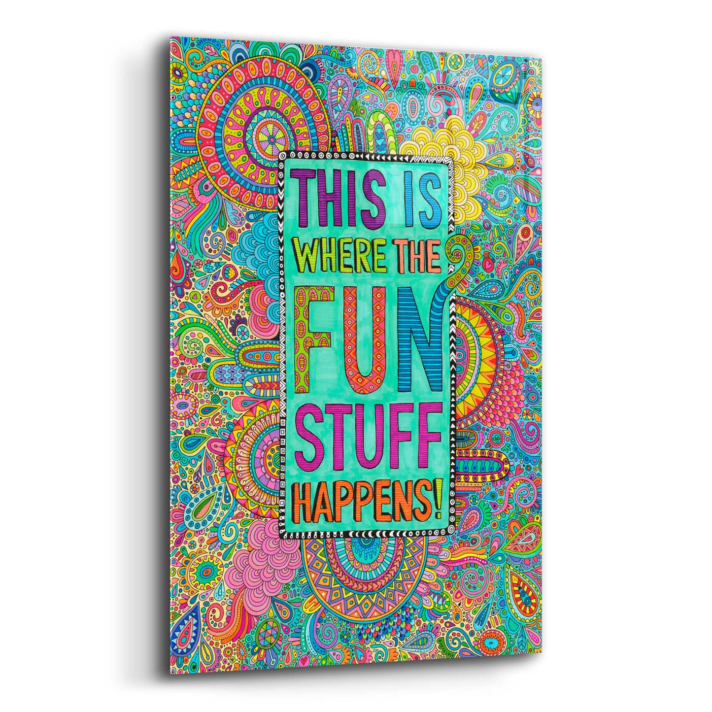 Epic Art 'This is Where the Fun Stuff Happens' by Hello Angel, Acrylic Glass Wall Art,12x16