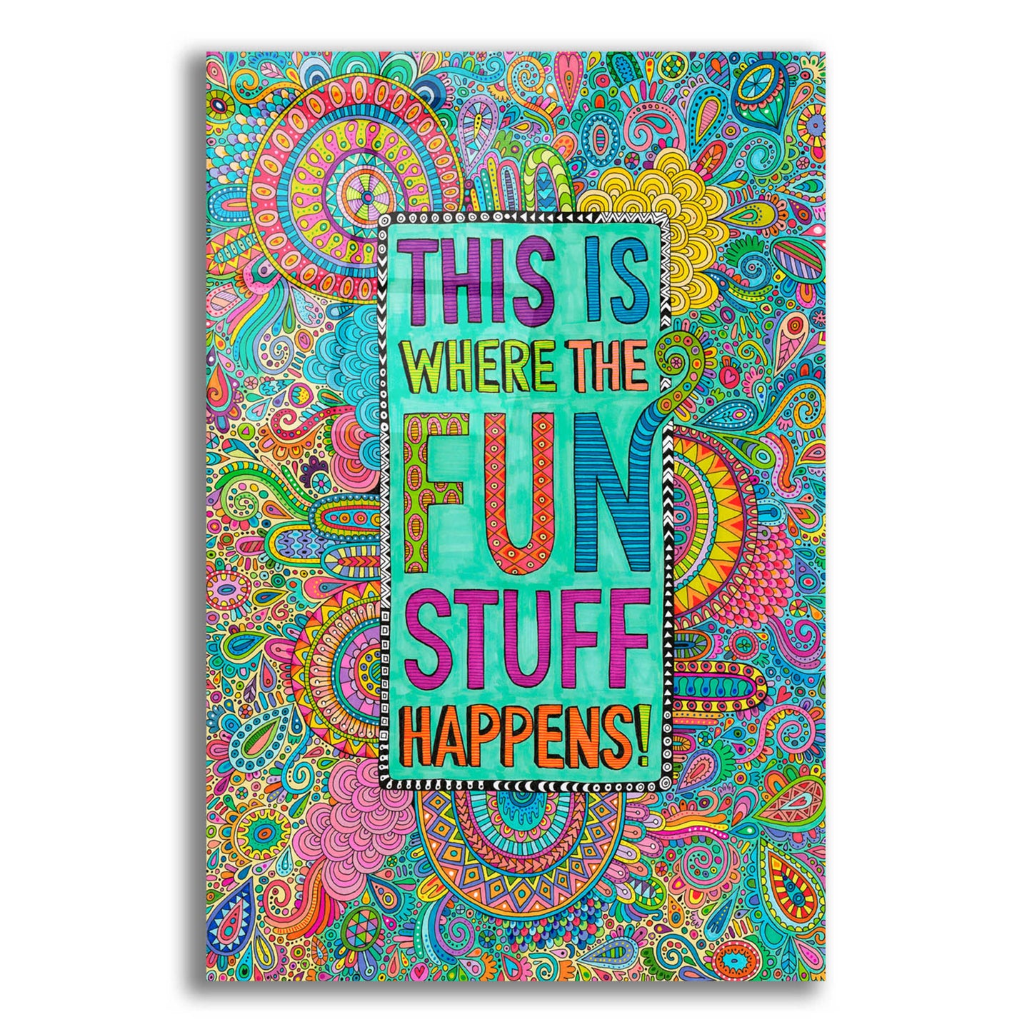 Epic Art 'This is Where the Fun Stuff Happens' by Hello Angel, Acrylic Glass Wall Art,12x16