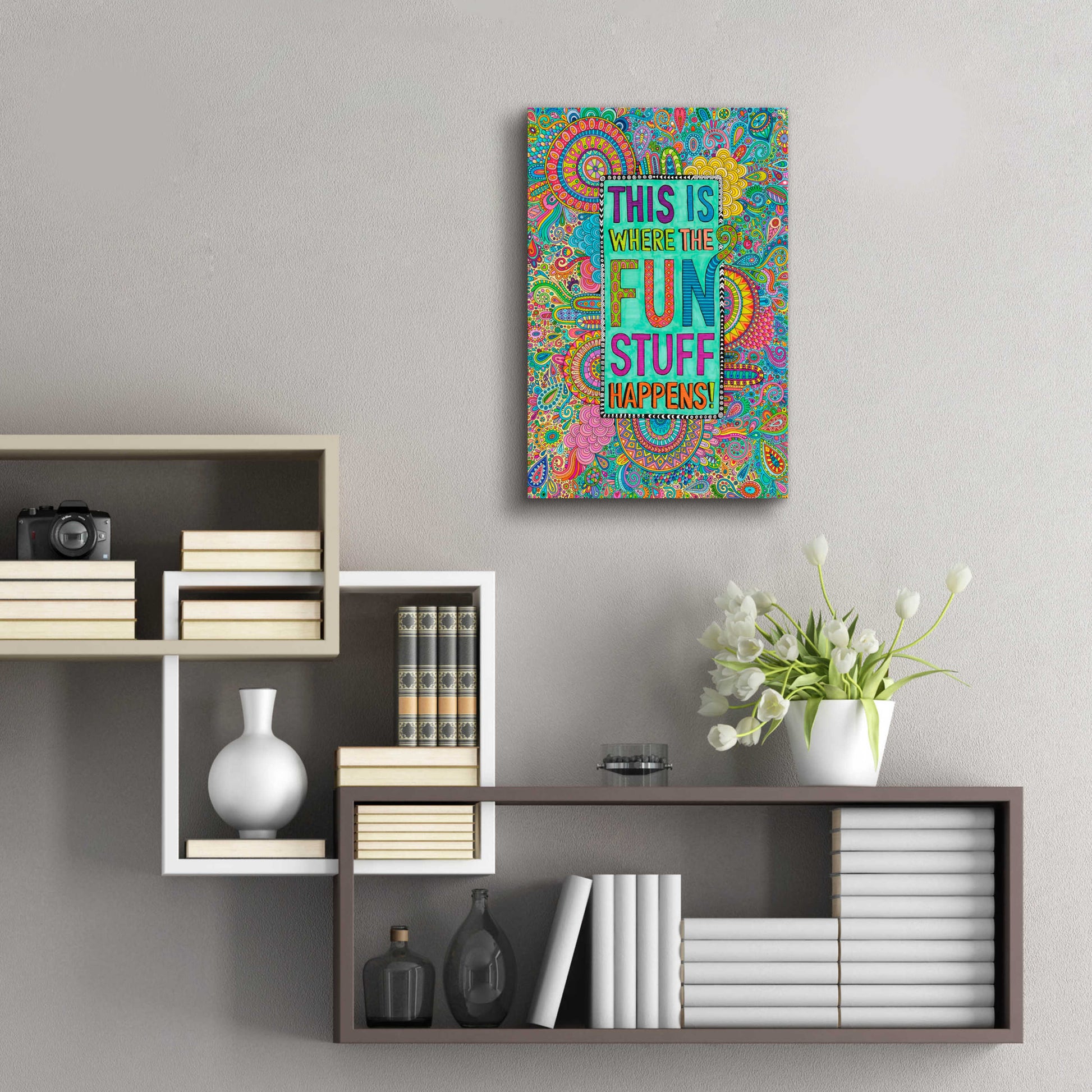 Epic Art 'This is Where the Fun Stuff Happens' by Hello Angel, Acrylic Glass Wall Art,16x24