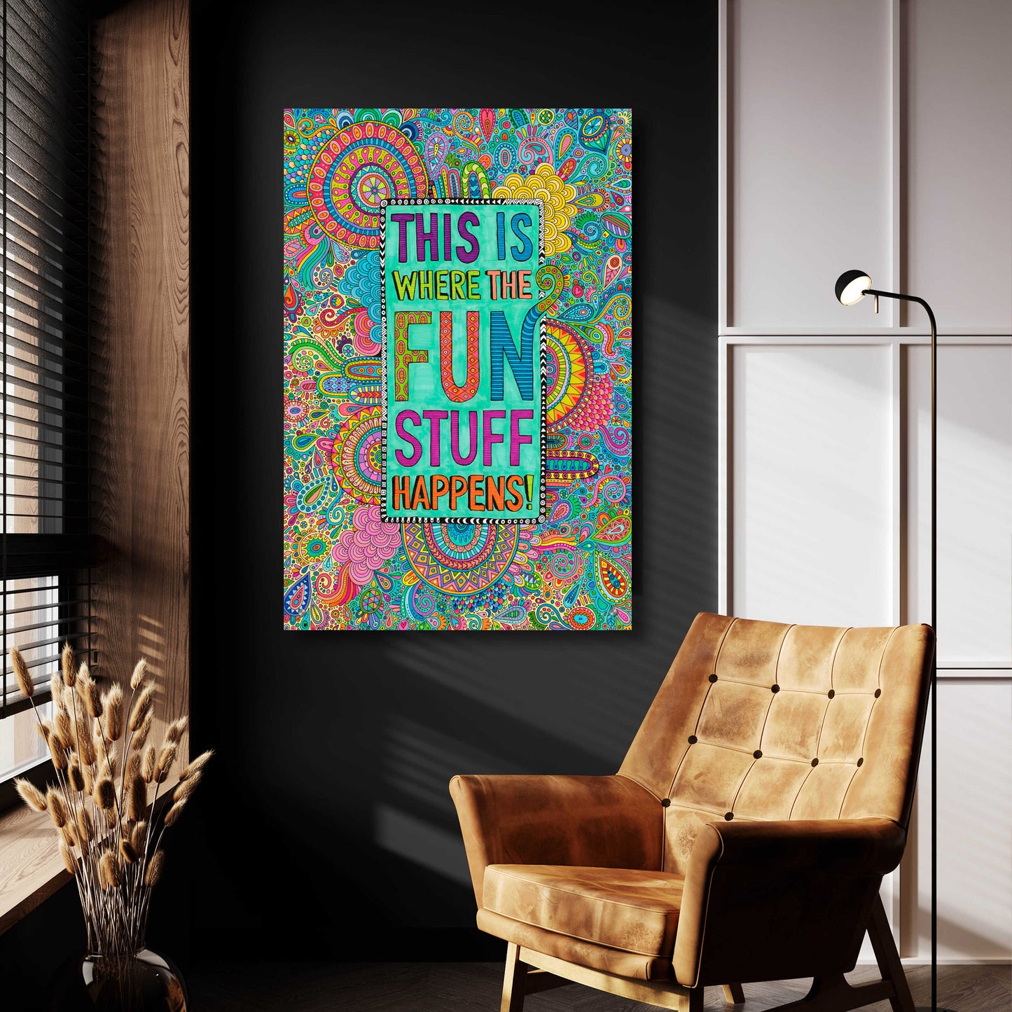 Epic Art 'This is Where the Fun Stuff Happens' by Hello Angel, Acrylic Glass Wall Art,24x36