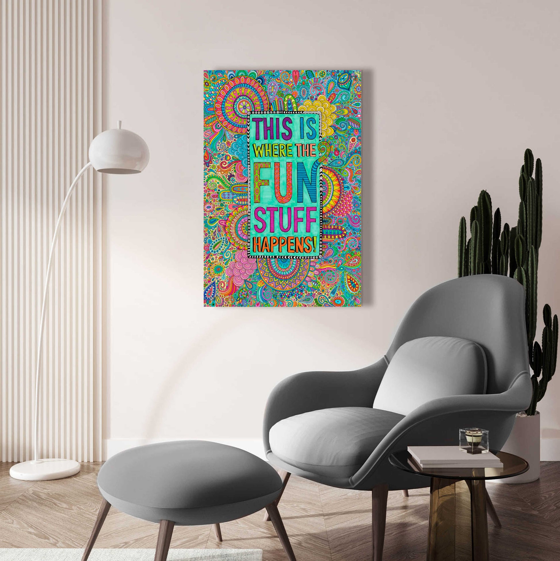 Epic Art 'This is Where the Fun Stuff Happens' by Hello Angel, Acrylic Glass Wall Art,24x36