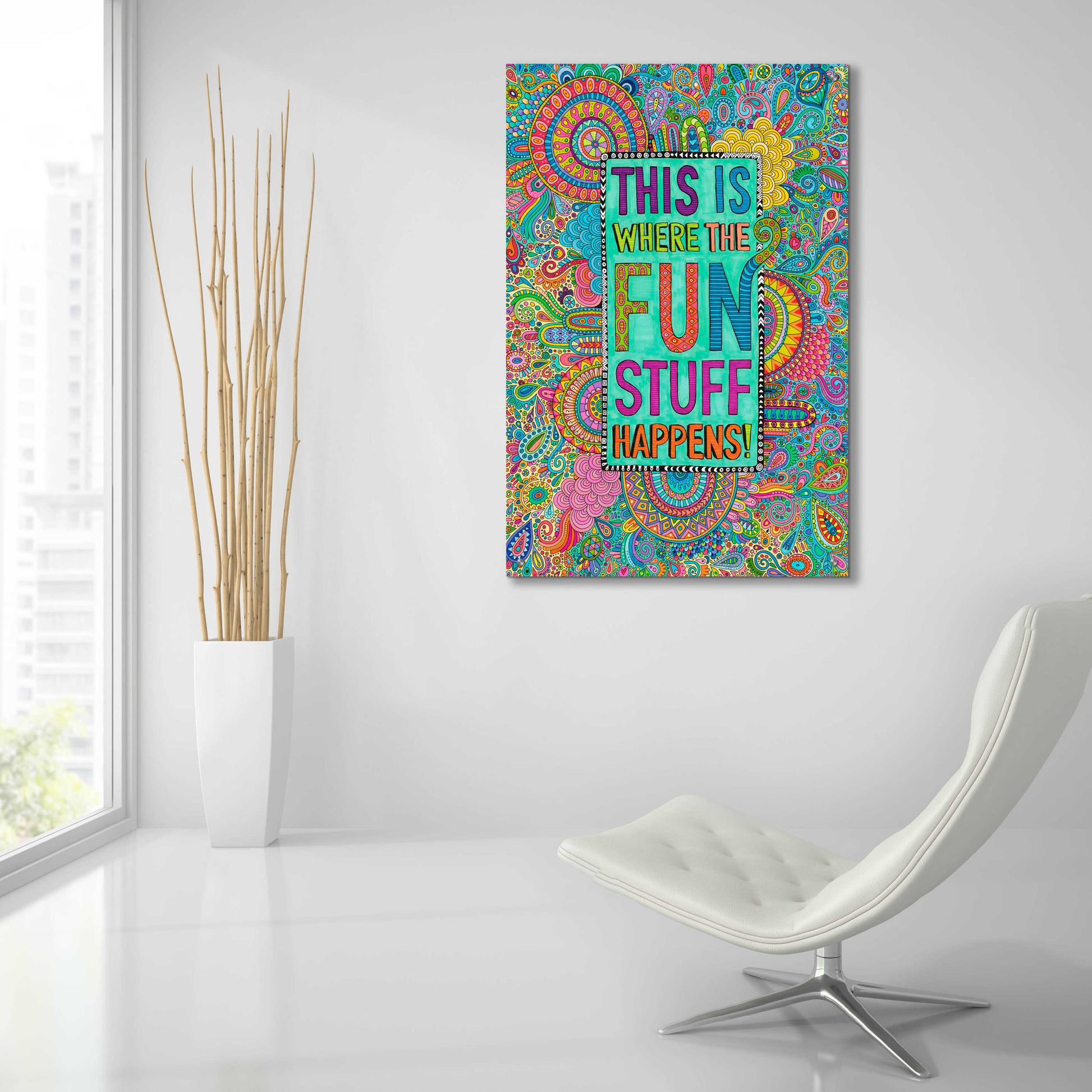 Epic Art 'This is Where the Fun Stuff Happens' by Hello Angel, Acrylic Glass Wall Art,24x36