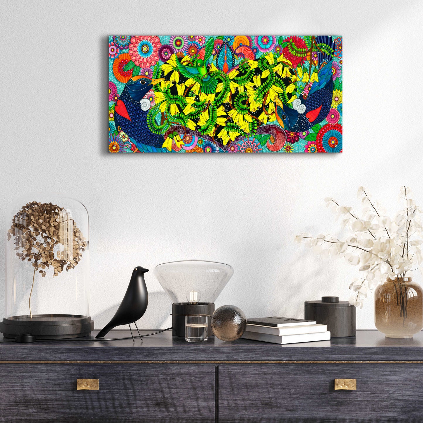 Epic Art 'Golden Heart' by Hello Angel, Acrylic Glass Wall Art,48x24