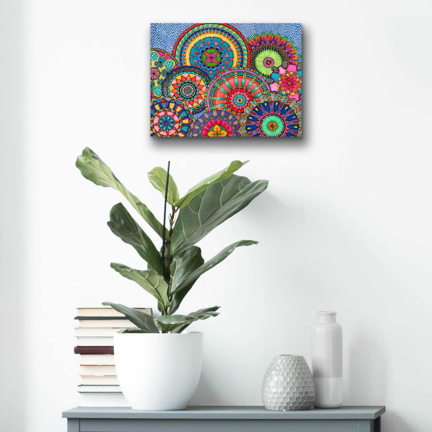 Epic Art 'Mandala Parade' by Hello Angel, Acrylic Glass Wall Art,16x12