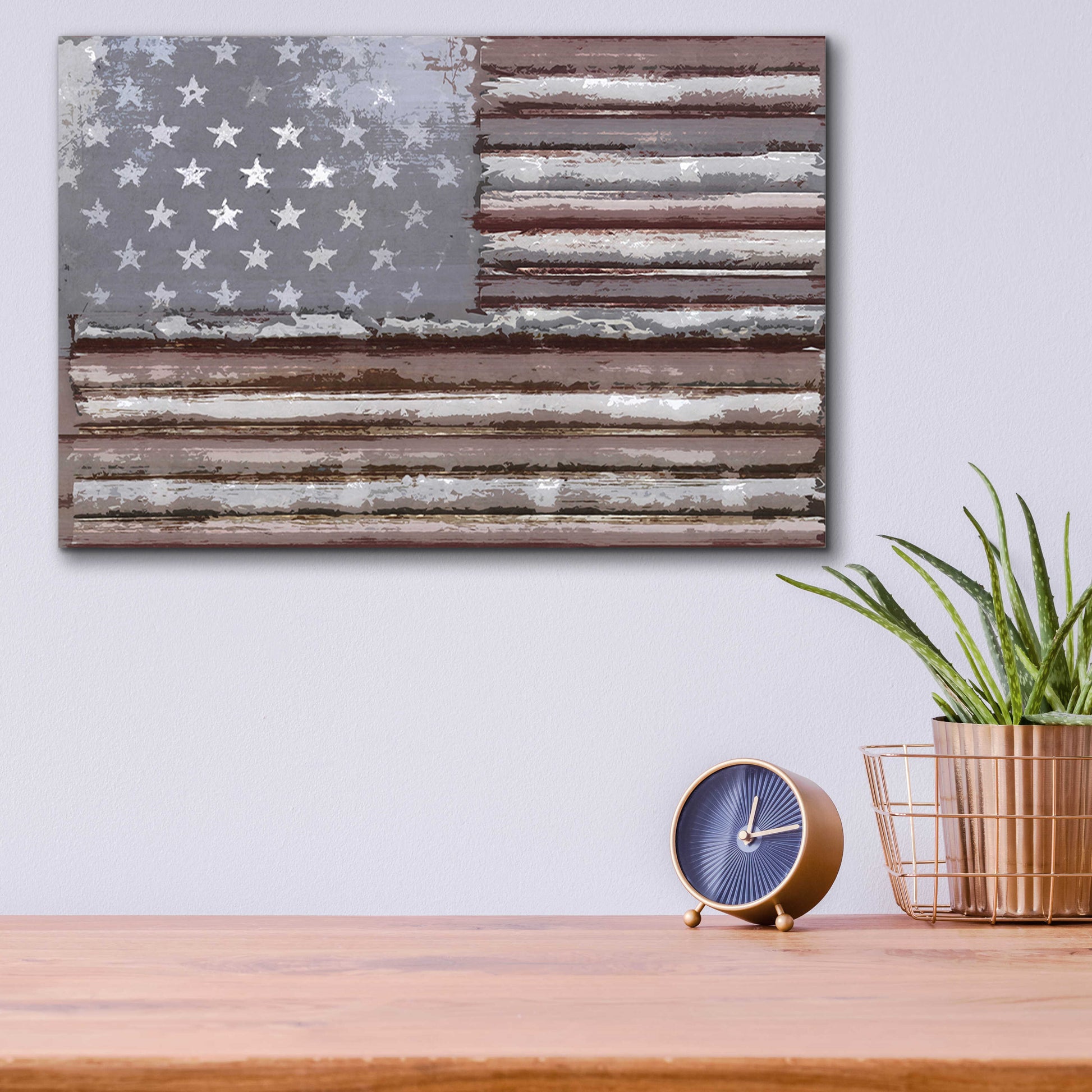 Epic Art 'Rusty Flag' by Karen Smith, Acrylic Glass Wall Art,16x12