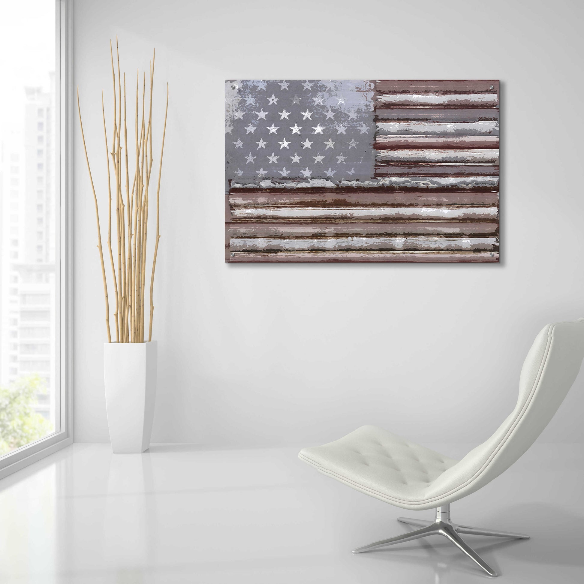 Epic Art 'Rusty Flag' by Karen Smith, Acrylic Glass Wall Art,36x24