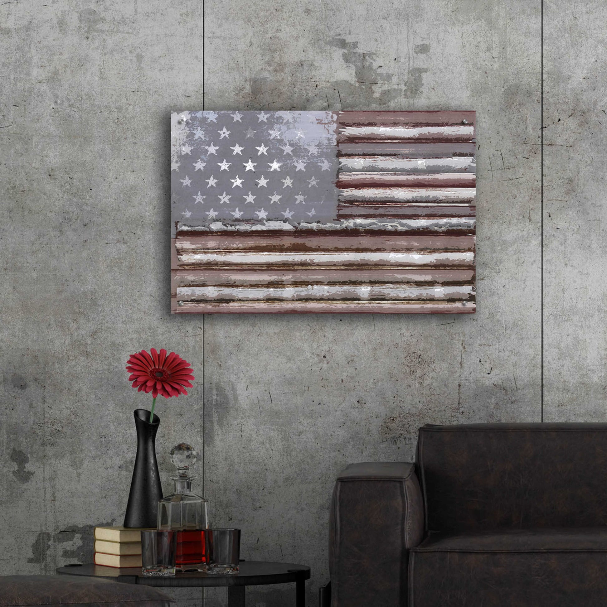 Epic Art 'Rusty Flag' by Karen Smith, Acrylic Glass Wall Art,36x24