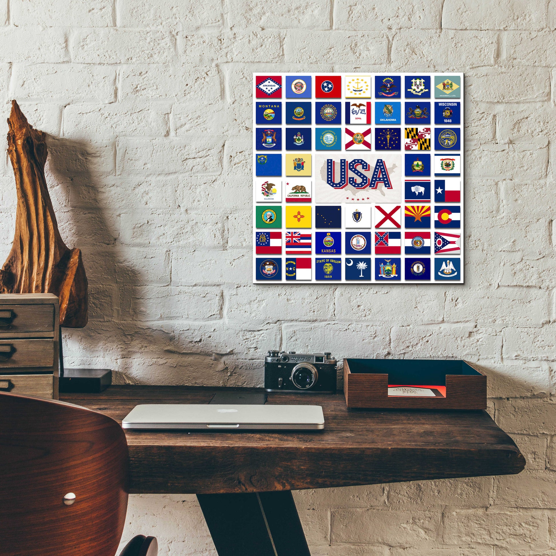 Epic Art 'USA' by Irena Orlov, Acrylic Glass Wall Art,12x12