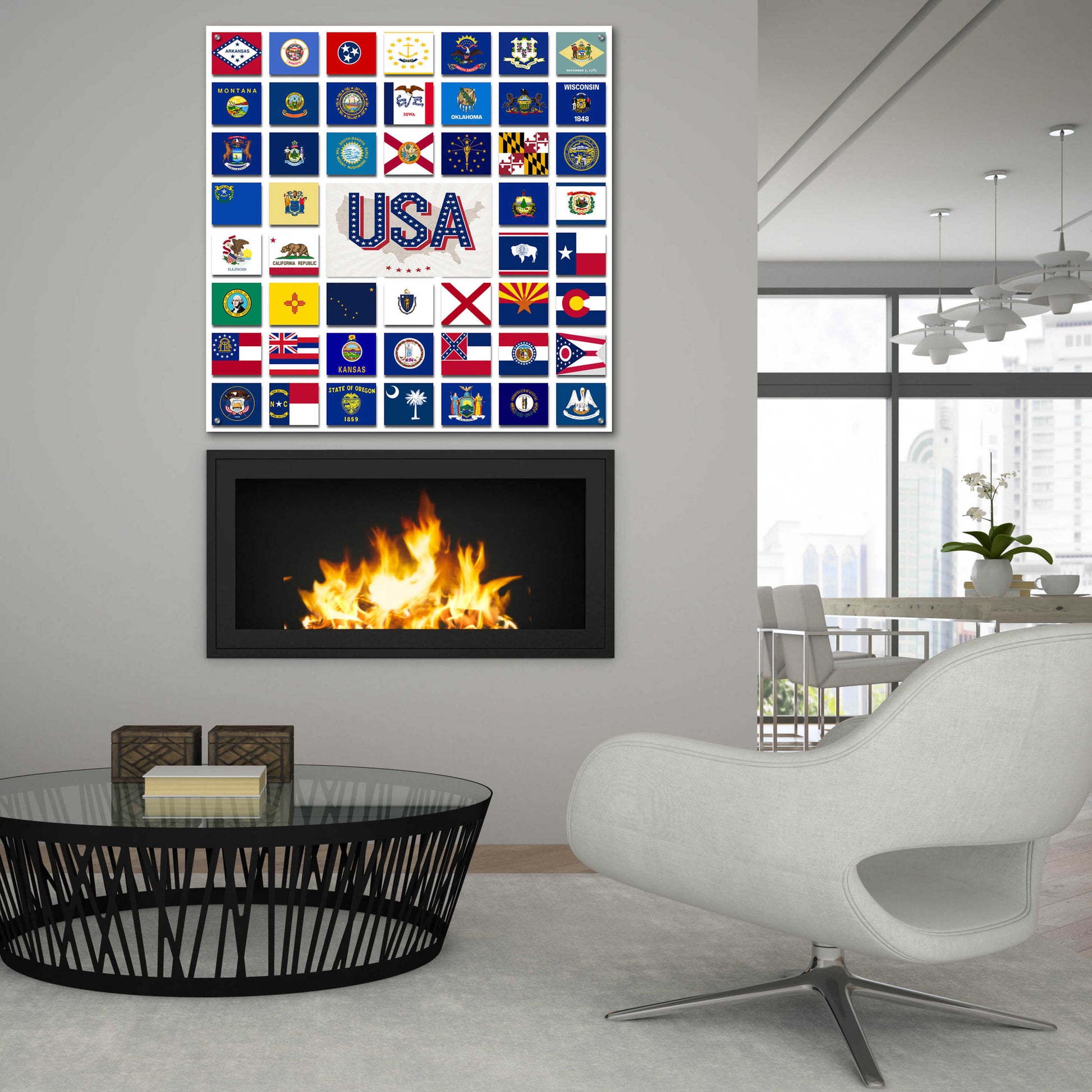 Epic Art 'USA' by Irena Orlov, Acrylic Glass Wall Art,36x36