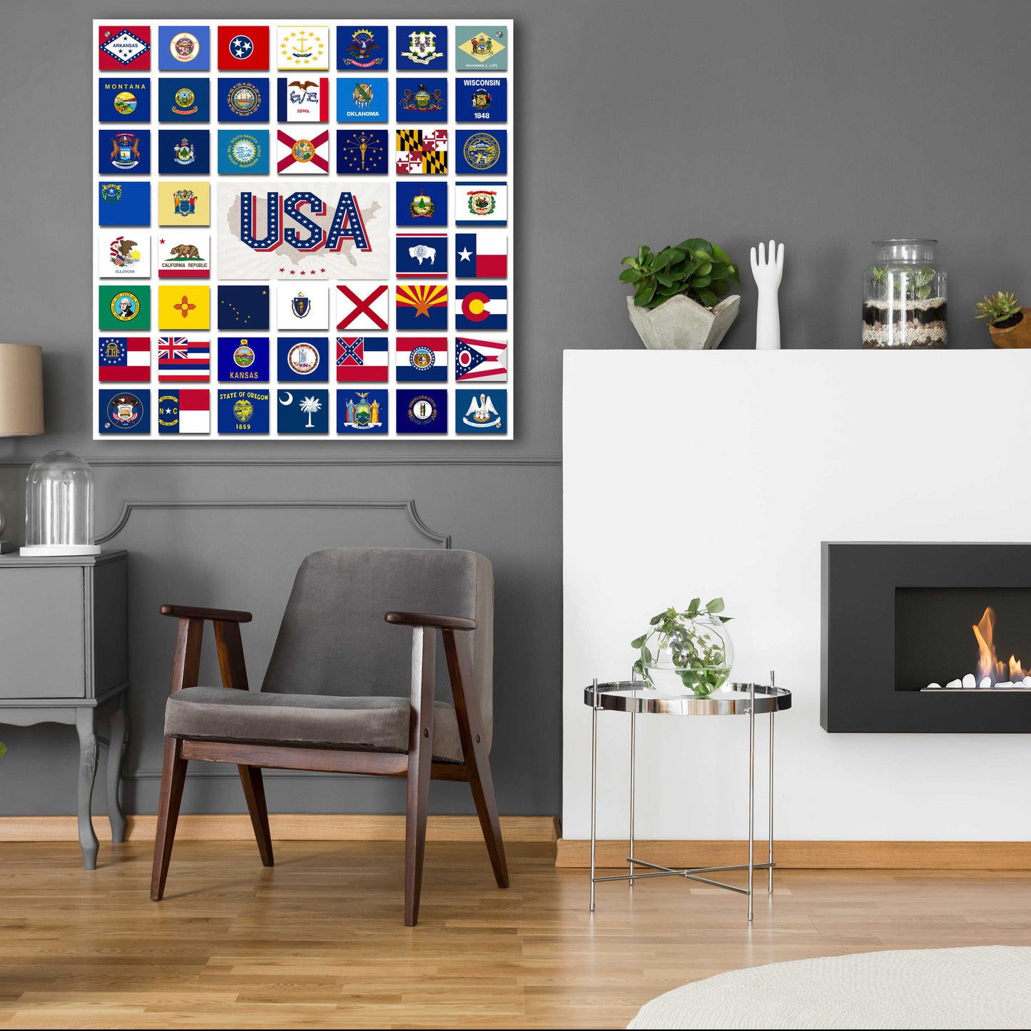 Epic Art 'USA' by Irena Orlov, Acrylic Glass Wall Art,36x36