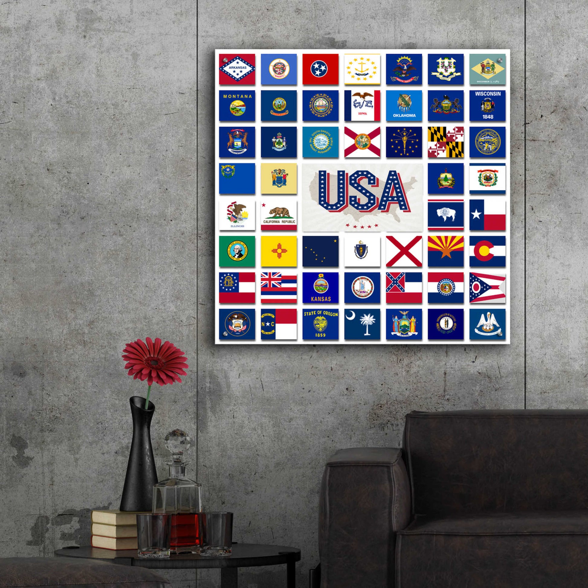 Epic Art 'USA' by Irena Orlov, Acrylic Glass Wall Art,36x36