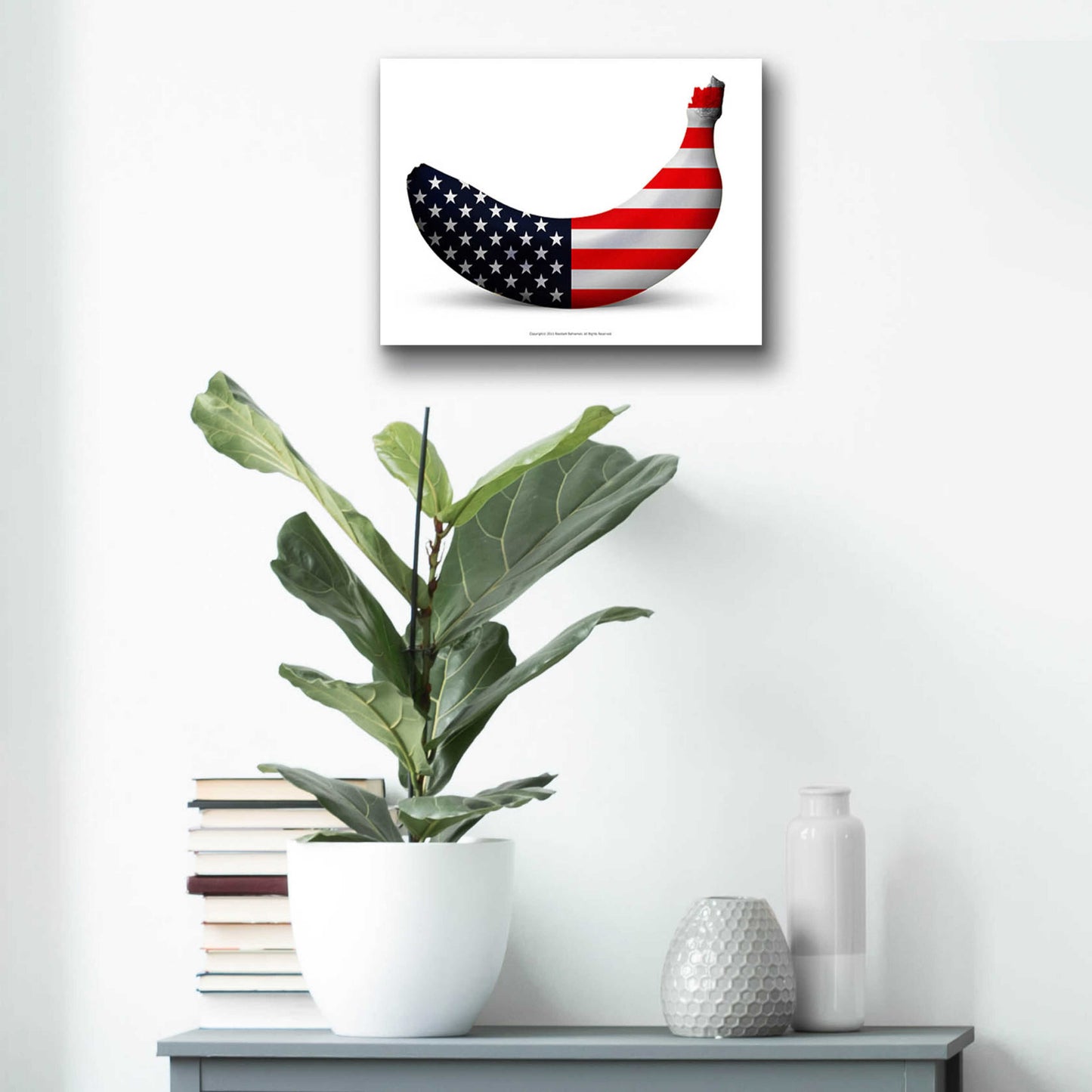 Epic Art 'American Banana' by Roozbeh Bahramali, Acrylic Glass Wall Art,16x12