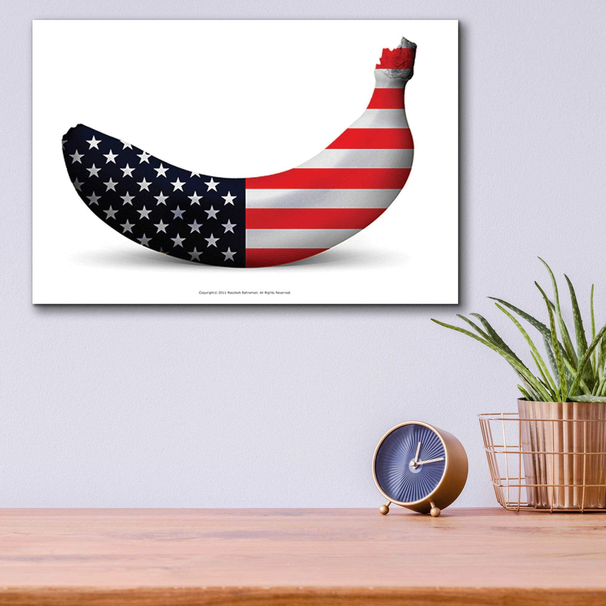 Epic Art 'American Banana' by Roozbeh Bahramali, Acrylic Glass Wall Art,16x12