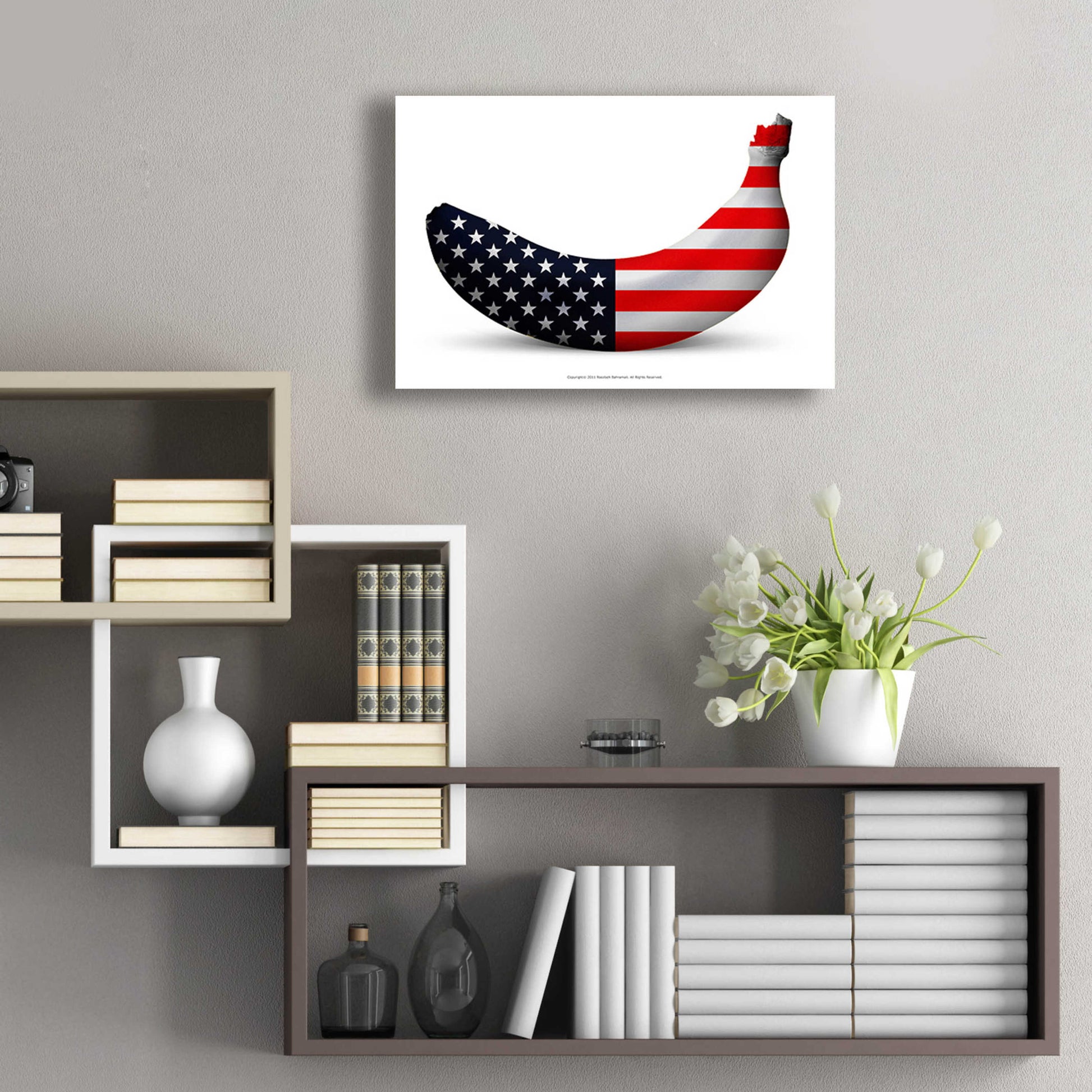 Epic Art 'American Banana' by Roozbeh Bahramali, Acrylic Glass Wall Art,24x16