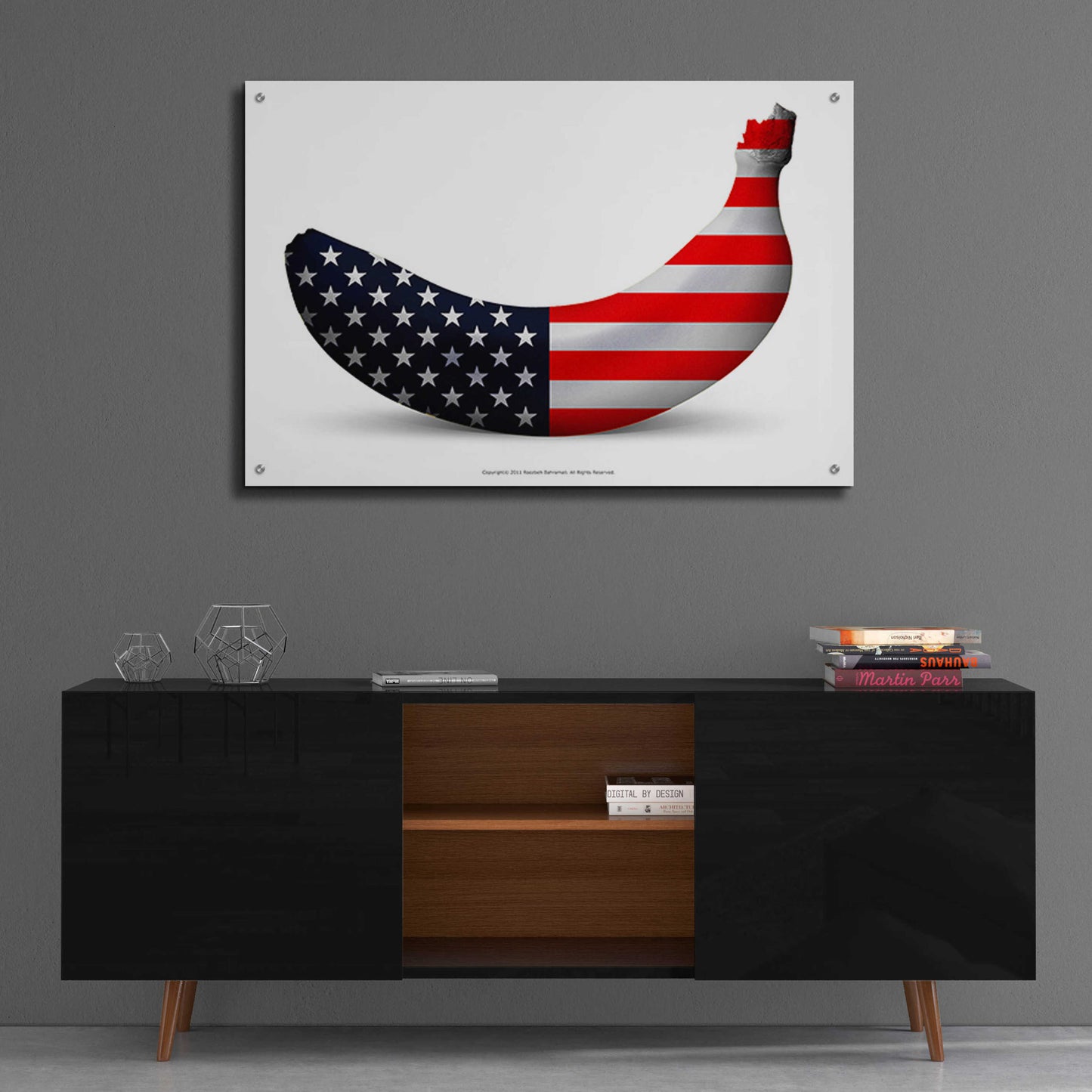 Epic Art 'American Banana' by Roozbeh Bahramali, Acrylic Glass Wall Art,36x24