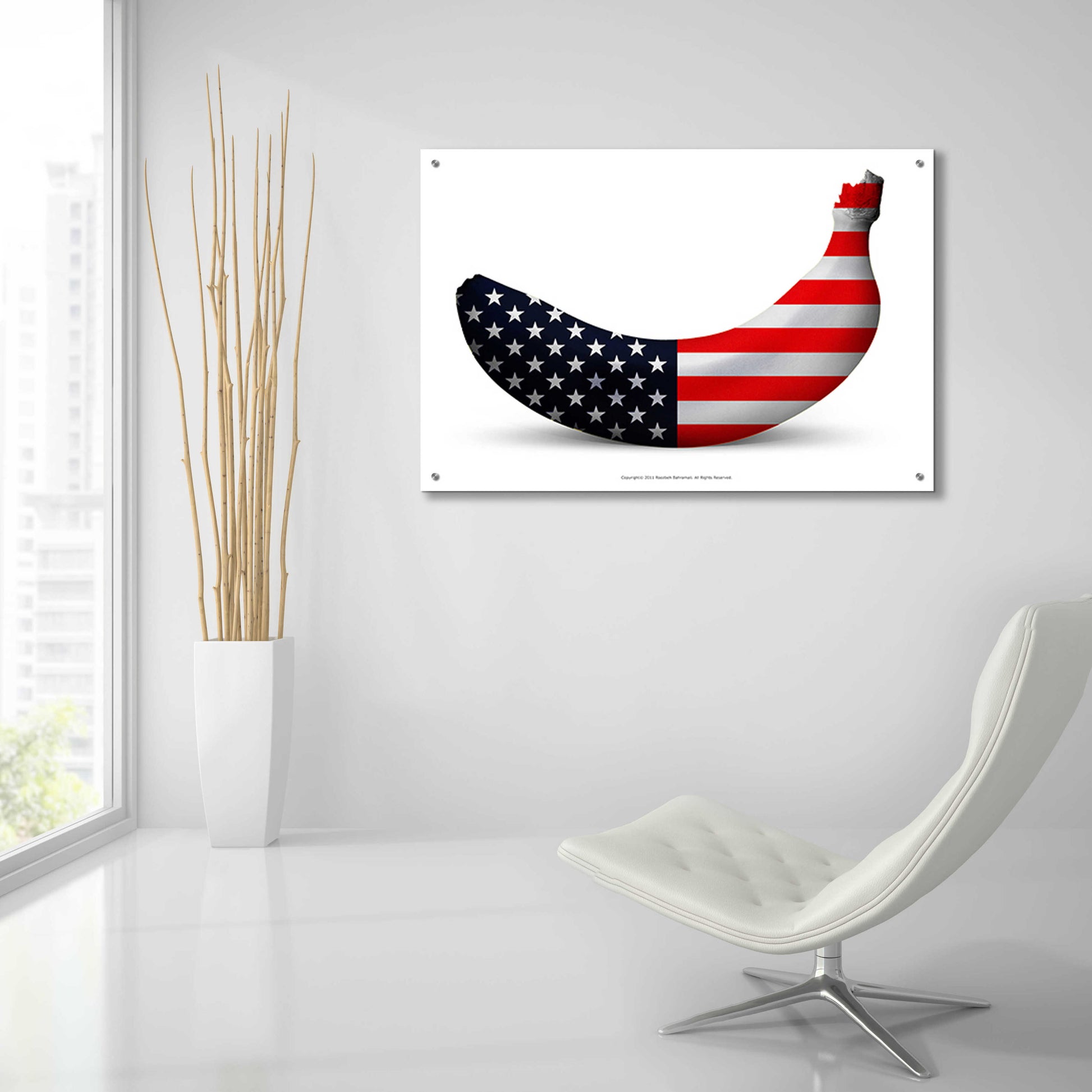 Epic Art 'American Banana' by Roozbeh Bahramali, Acrylic Glass Wall Art,36x24