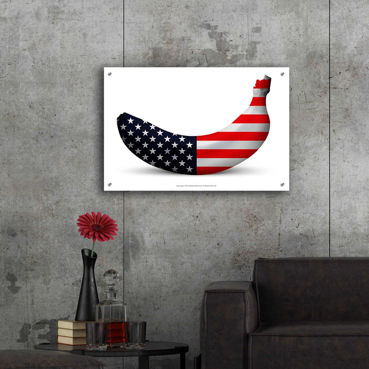 Epic Art 'American Banana' by Roozbeh Bahramali, Acrylic Glass Wall Art,36x24