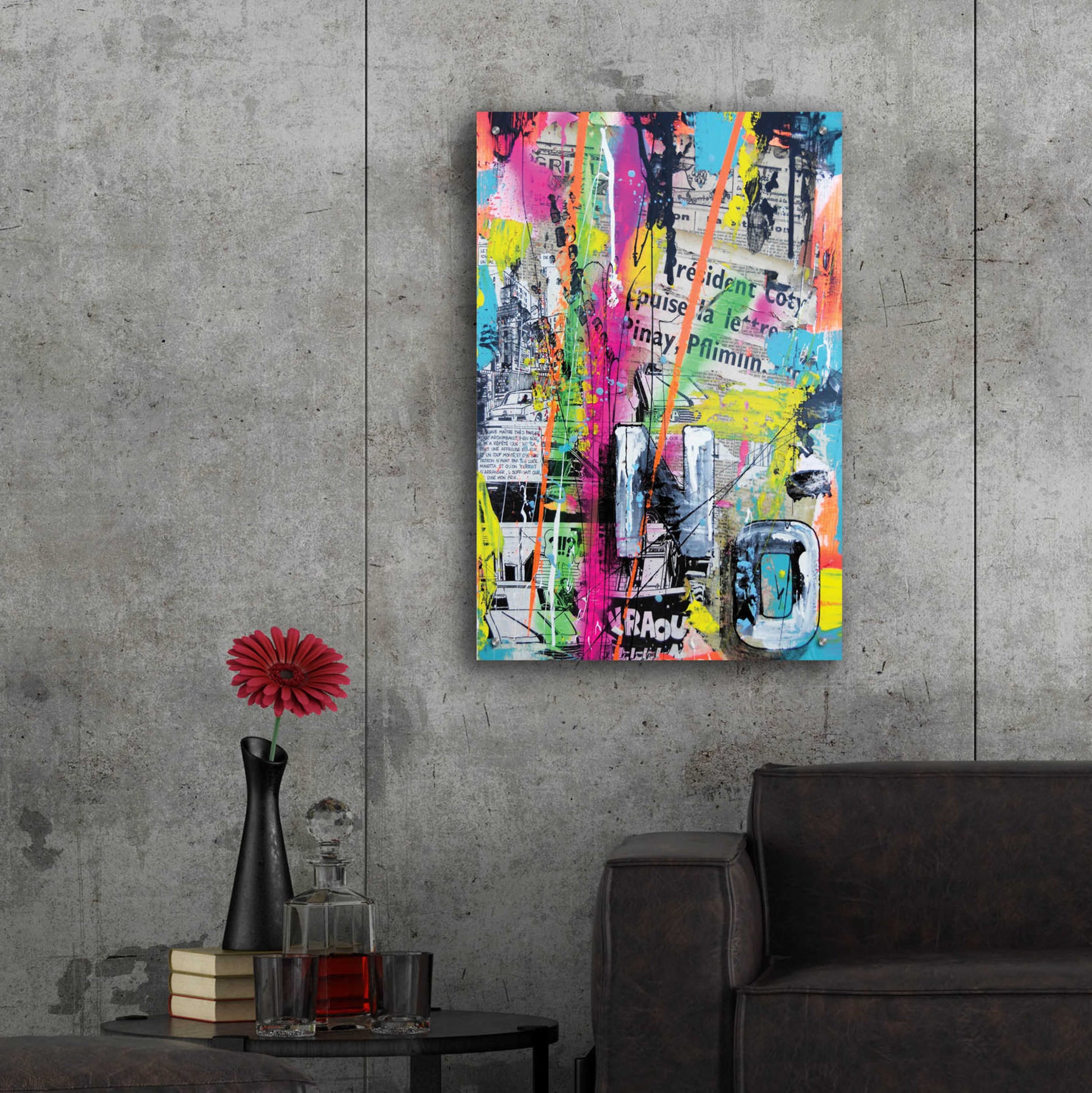 Epic Art 'Colorful Denial' by David Drioton, Acrylic Glass Wall Art,24x36