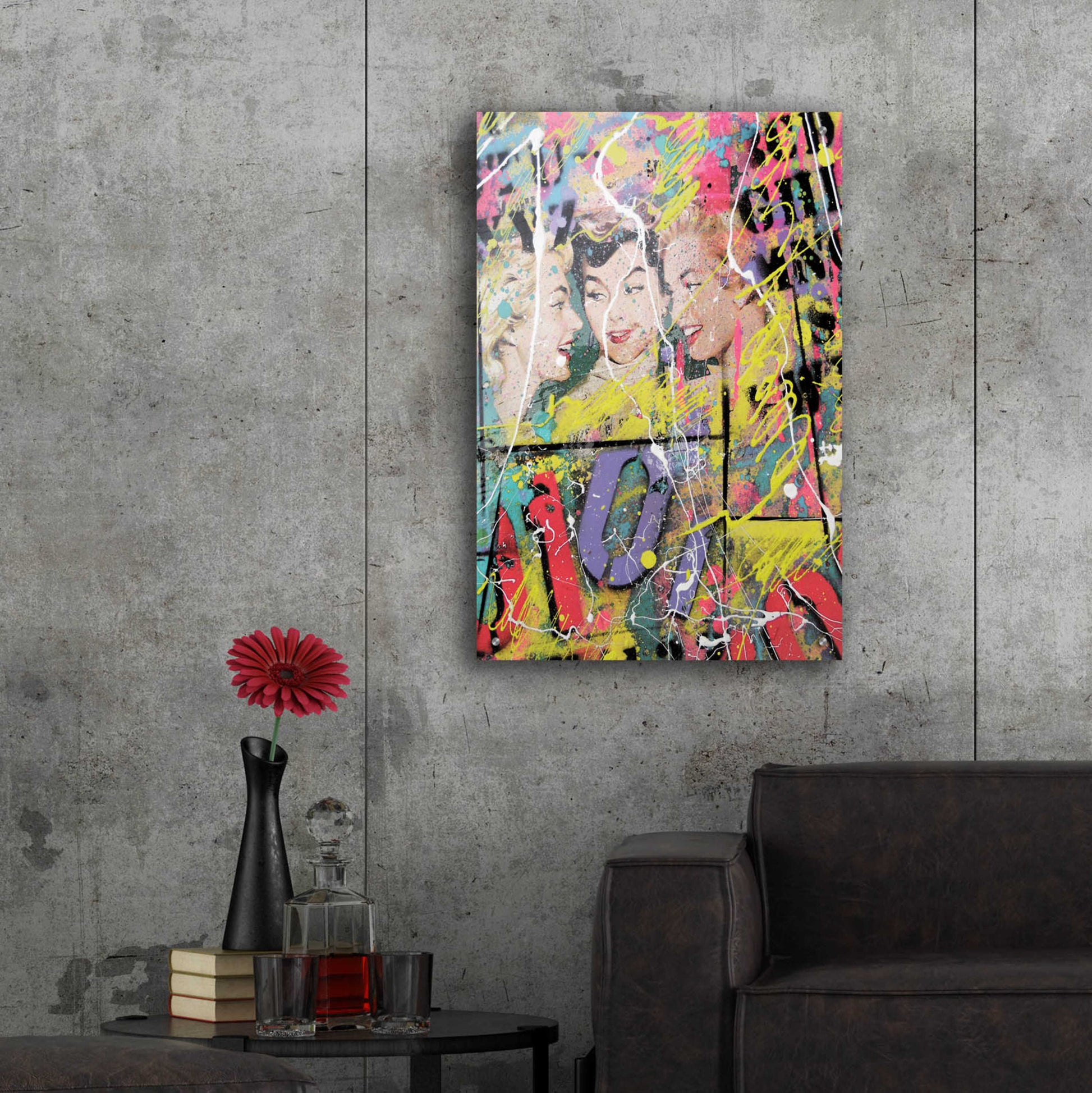 Epic Art 'Gossip' by David Drioton, Acrylic Glass Wall Art,24x36