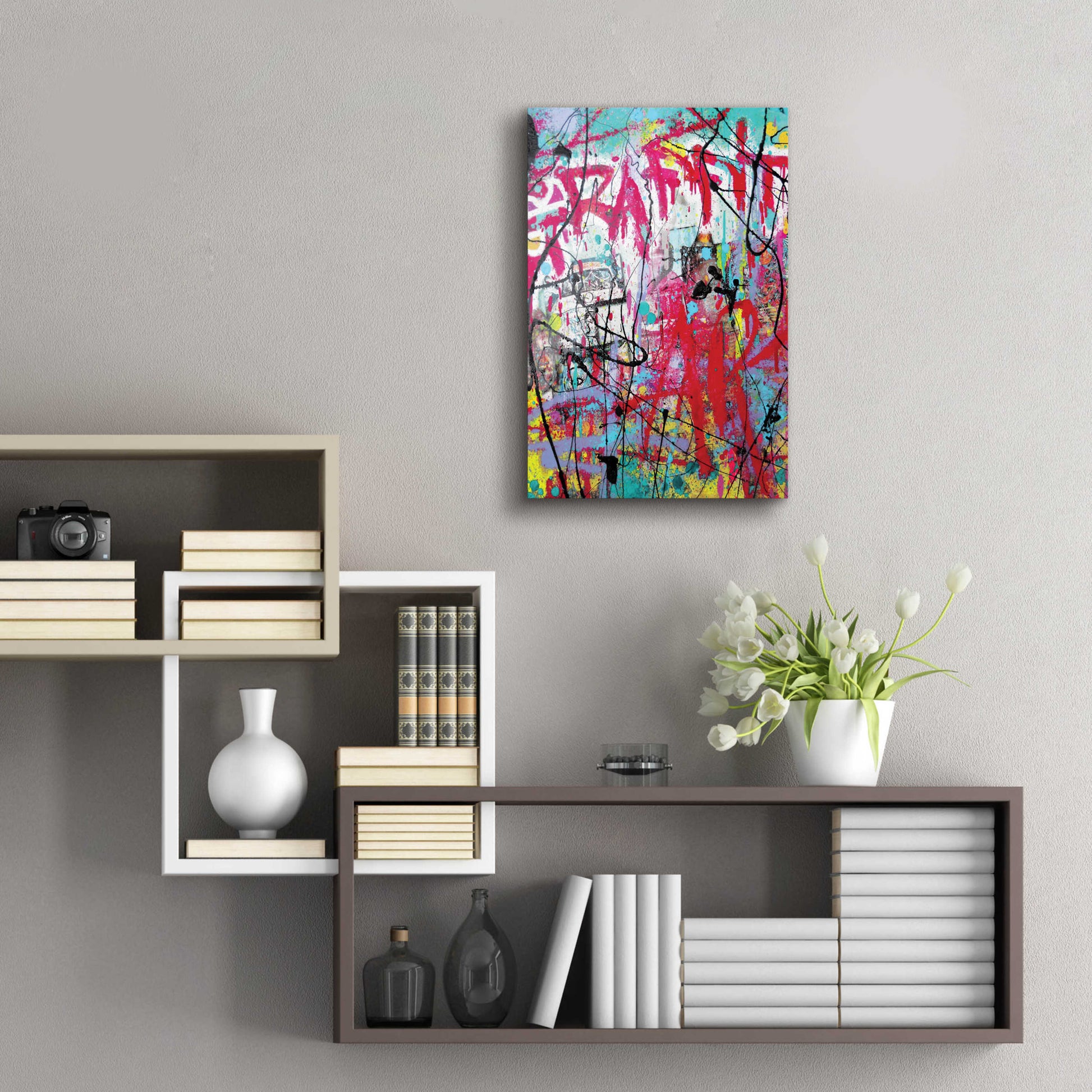 Epic Art 'Graffiti' by David Drioton, Acrylic Glass Wall Art,16x24