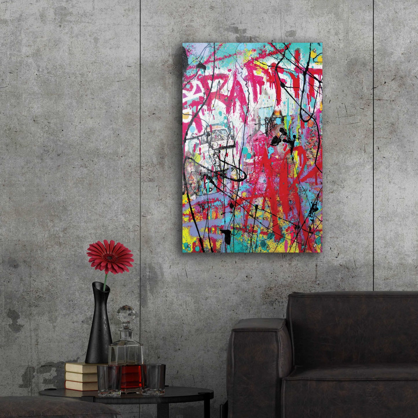 Epic Art 'Graffiti' by David Drioton, Acrylic Glass Wall Art,24x36