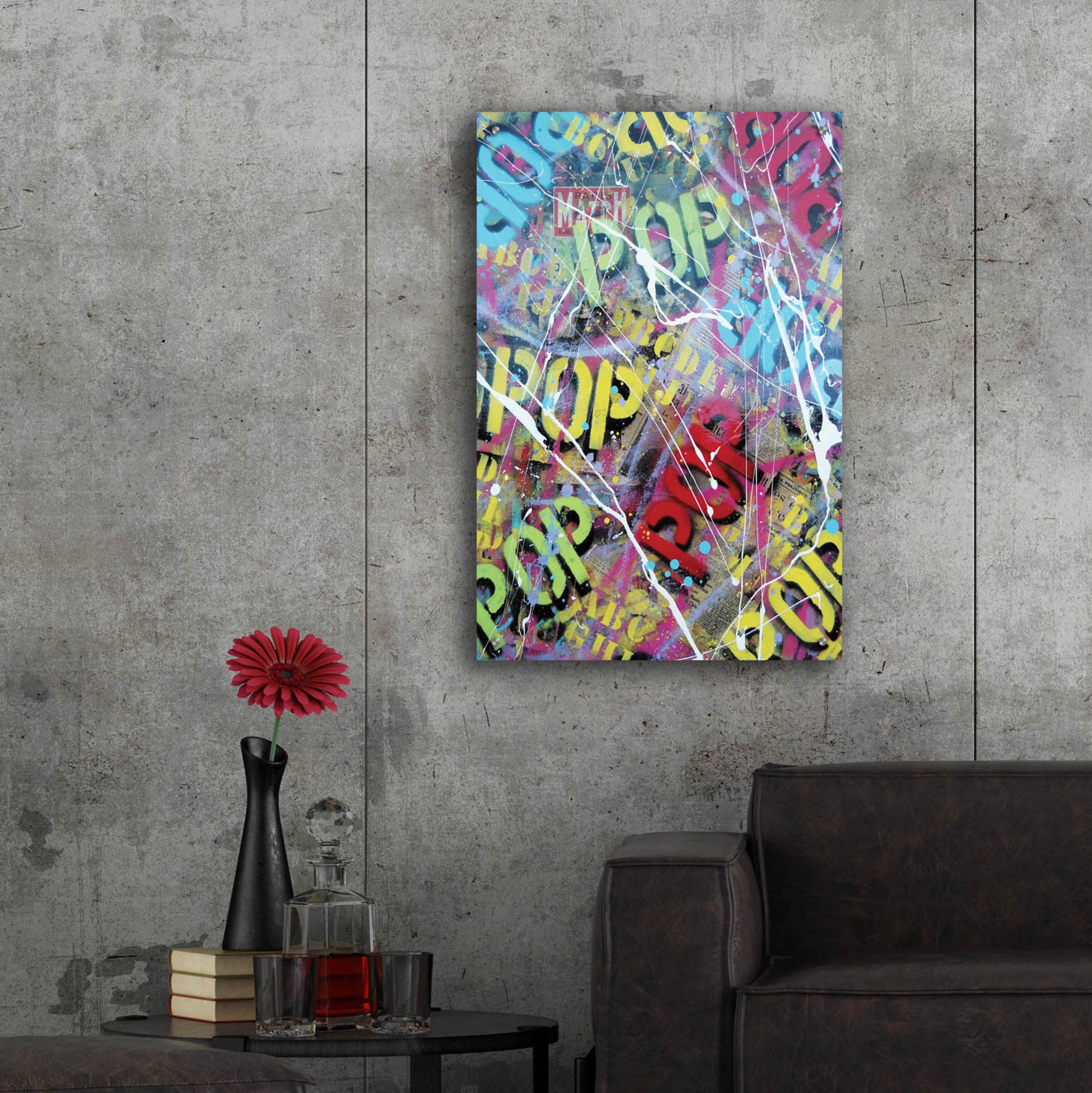 Epic Art 'Pop as Brushstokes' by David Drioton, Acrylic Glass Wall Art,24x36