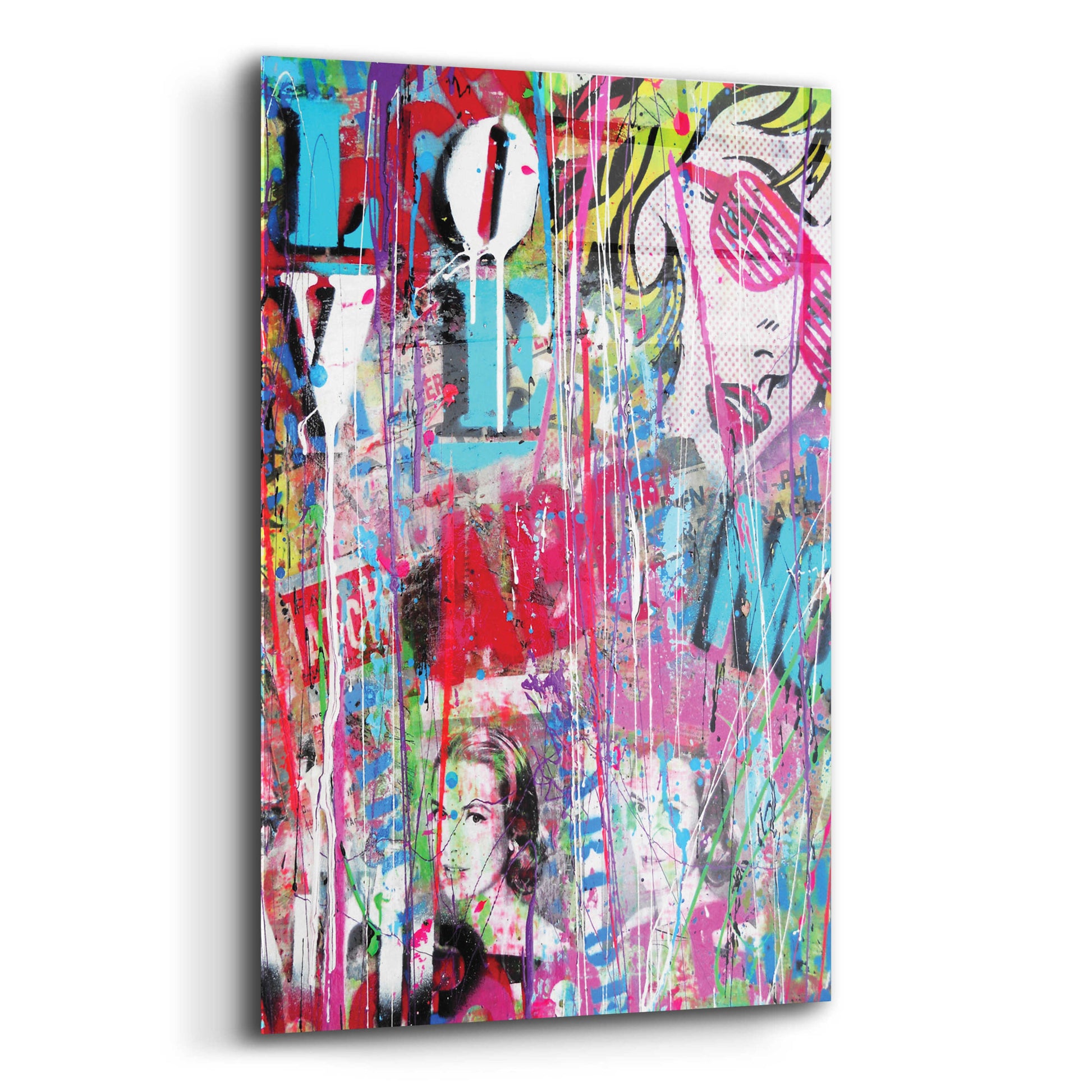 Epic Art 'Pop Love' by David Drioton, Acrylic Glass Wall Art,12x16