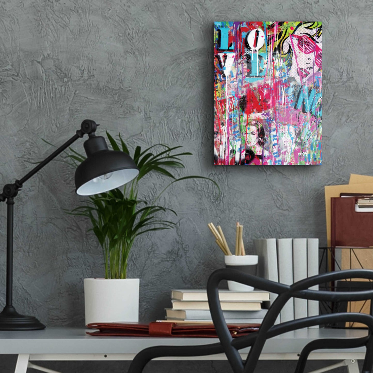 Epic Art 'Pop Love' by David Drioton, Acrylic Glass Wall Art,12x16