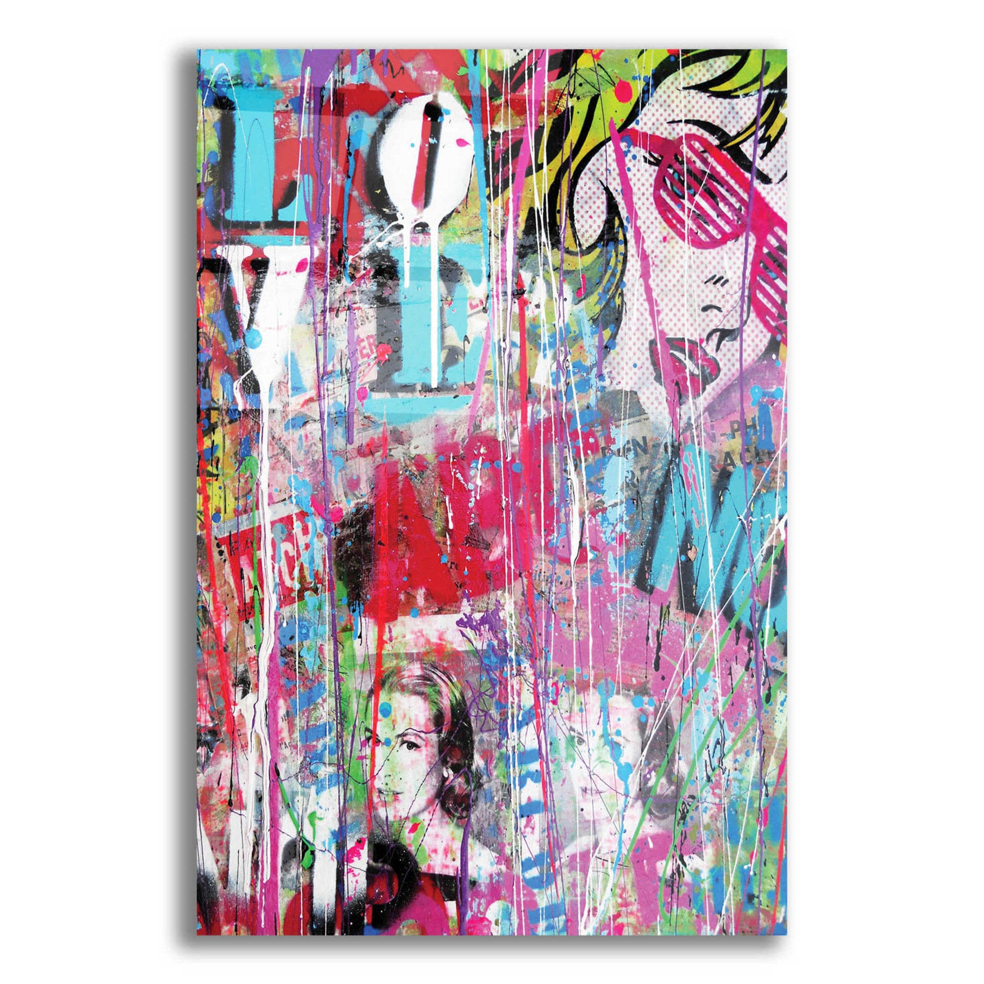 Epic Art 'Pop Love' by David Drioton, Acrylic Glass Wall Art,12x16