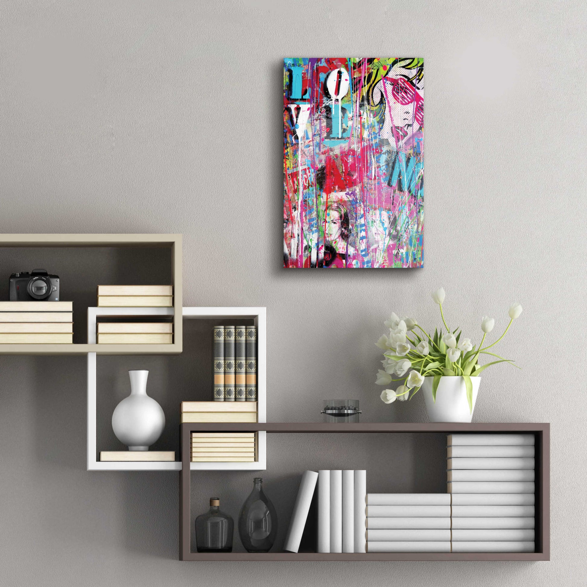 Epic Art 'Pop Love' by David Drioton, Acrylic Glass Wall Art,16x24